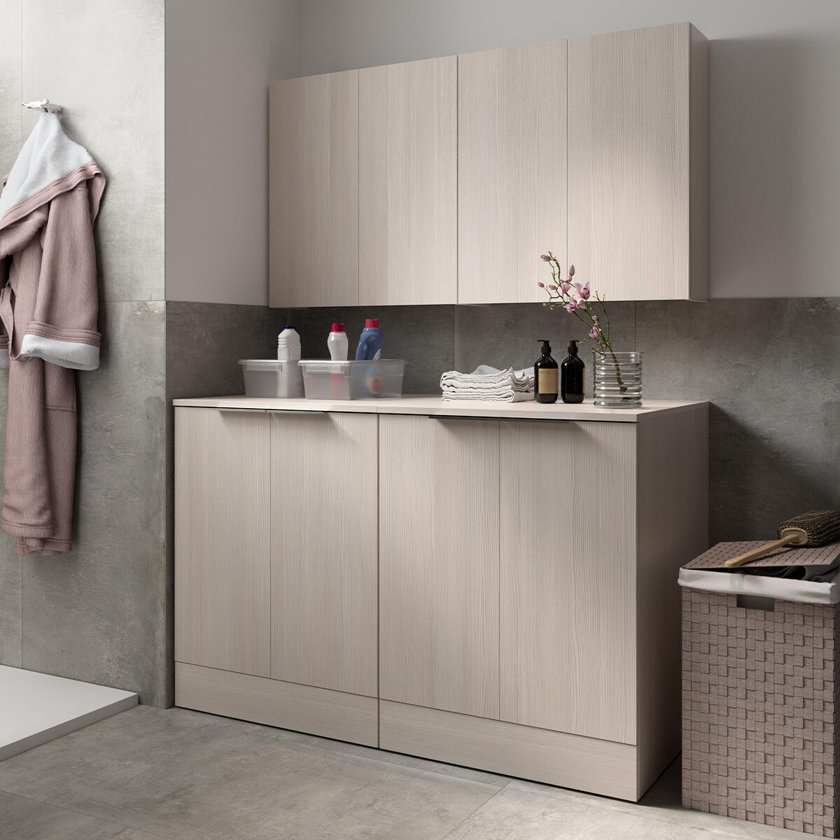Pensile bagno Jnka legno larice bianco in truciolare SENSEA, 2 ante apertura da destra e sinistra P 20 x L 70 x H 75 cm - 2