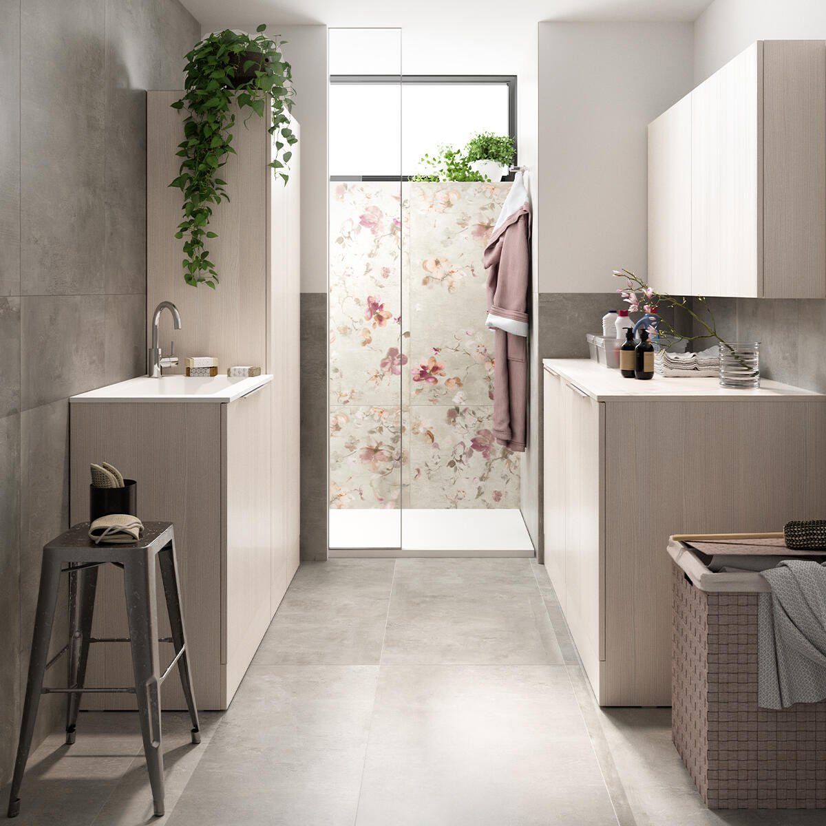 Mobile lavanderia Jnka 2 ante in mdf legno larice bianco P 45 x L 70 x H 91 cm - 4