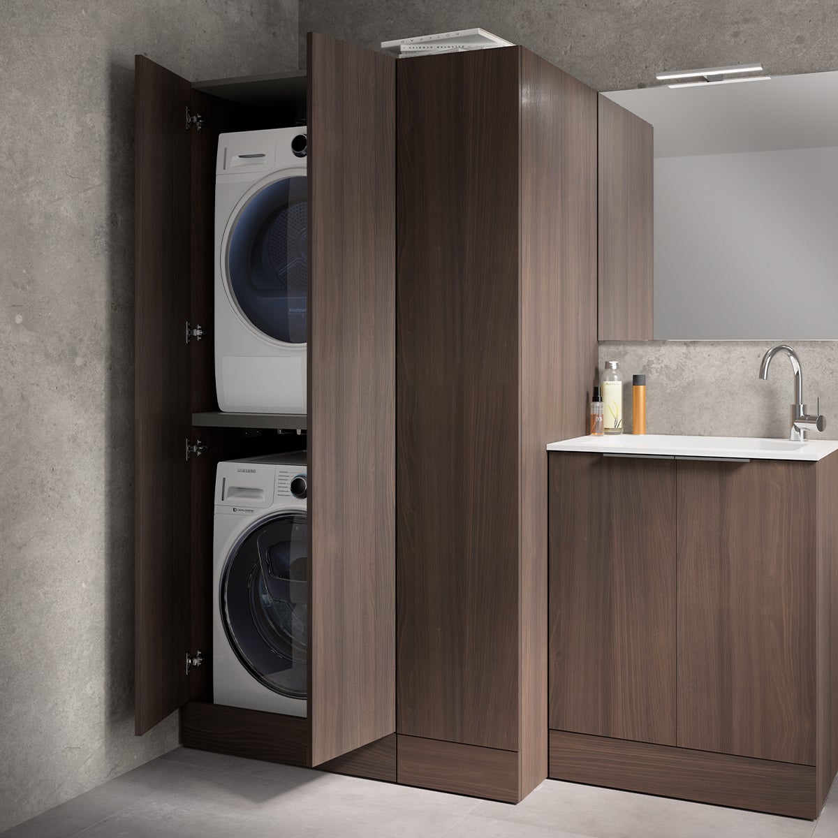 Mobile lavanderia Jnka 2 ante in truciolare legno noce P 45 x L 70 x H 89 cm - 11