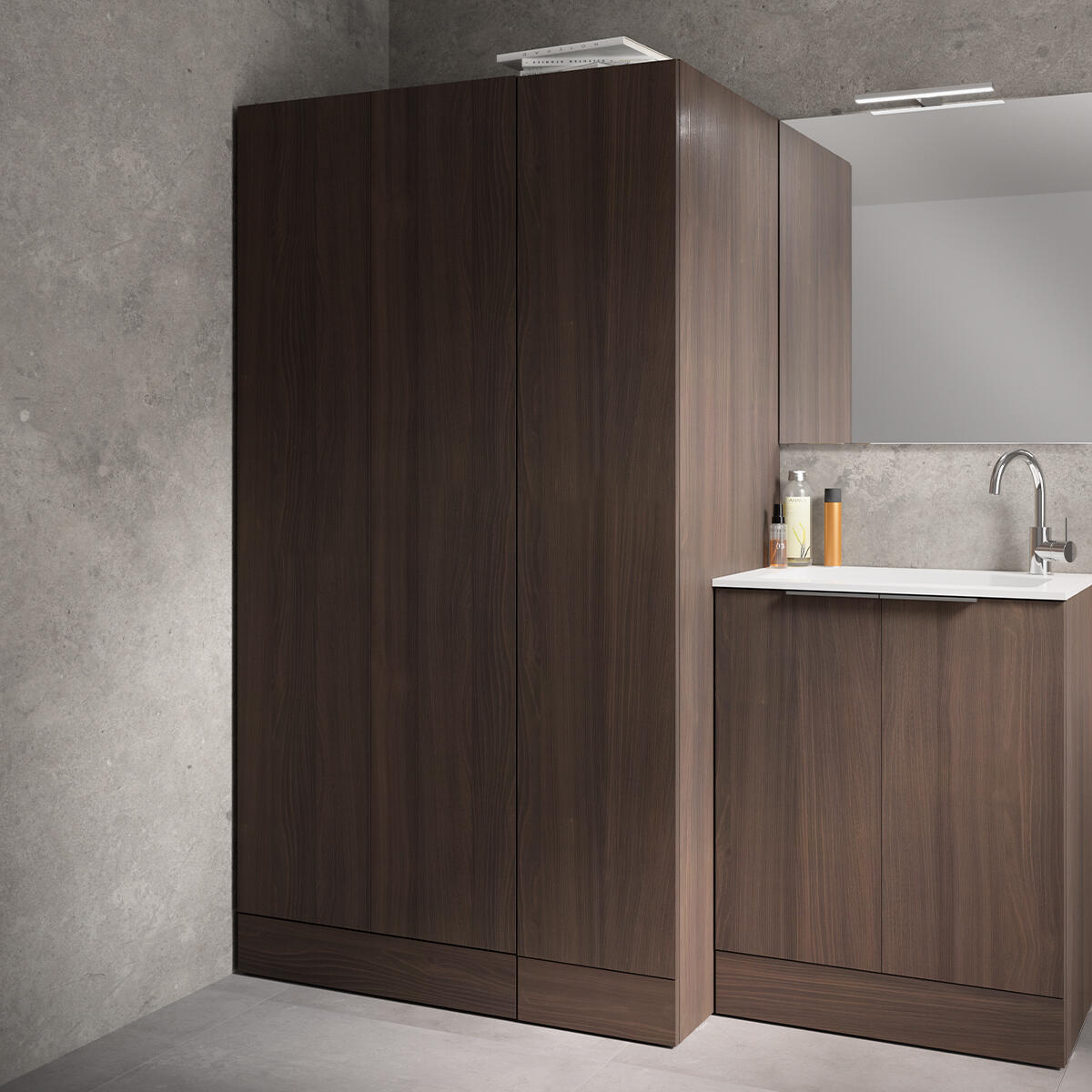 Mobile lavanderia Jnka 2 ante in truciolare legno noce P 45 x L 70 x H 89 cm - 10