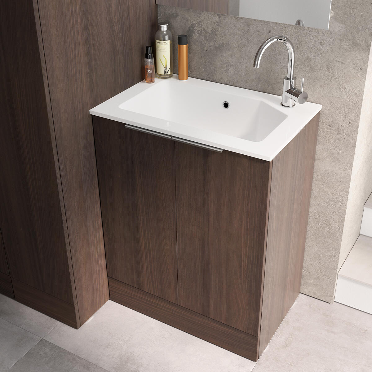 Lavatoio per bucato in resina bianco SENSEA JNKA L 70.6 x P 46 x Sp 70.6 cm da interno ed esterno - 10