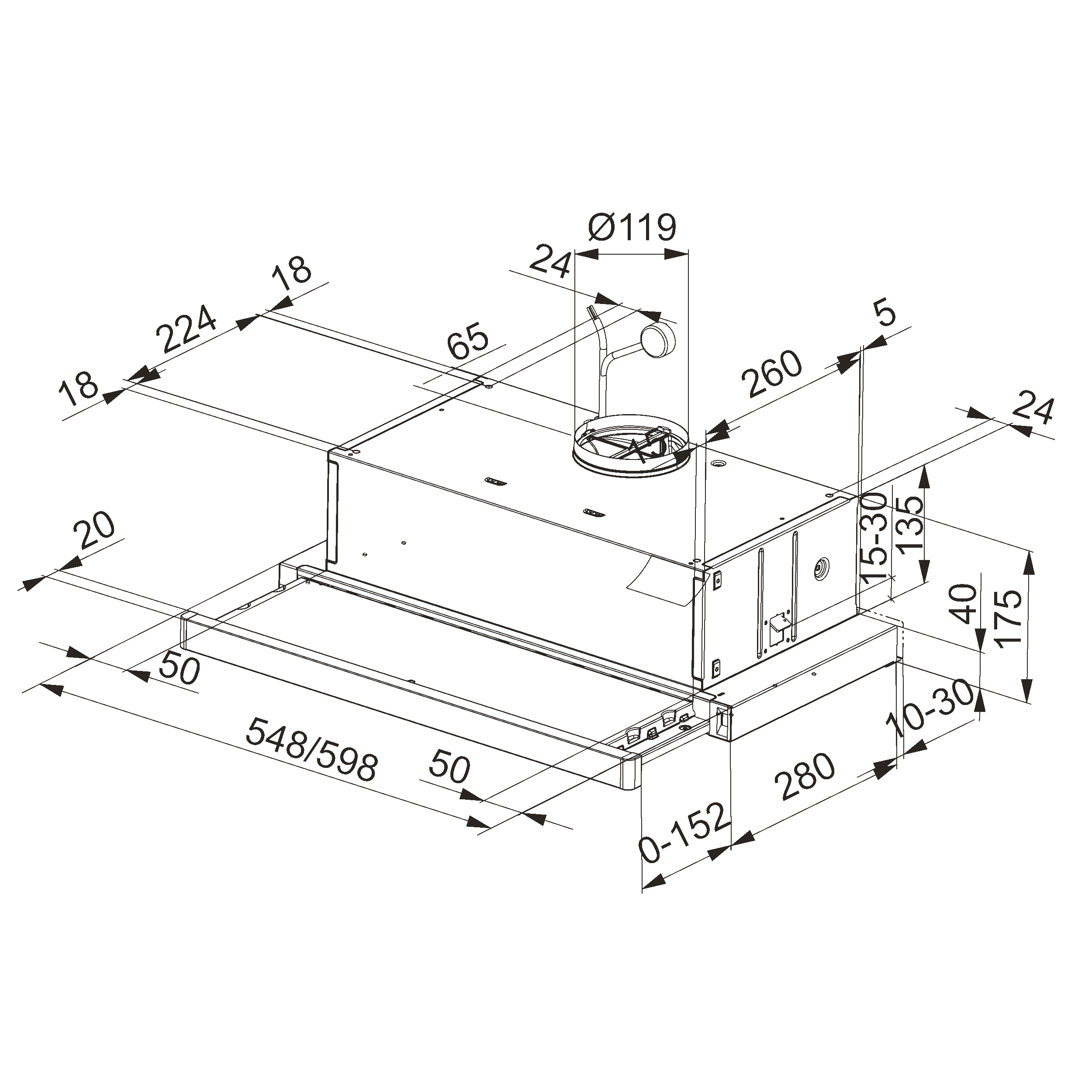 Okap podszafkowy FTC 632L WH 60 cm Franke - 3