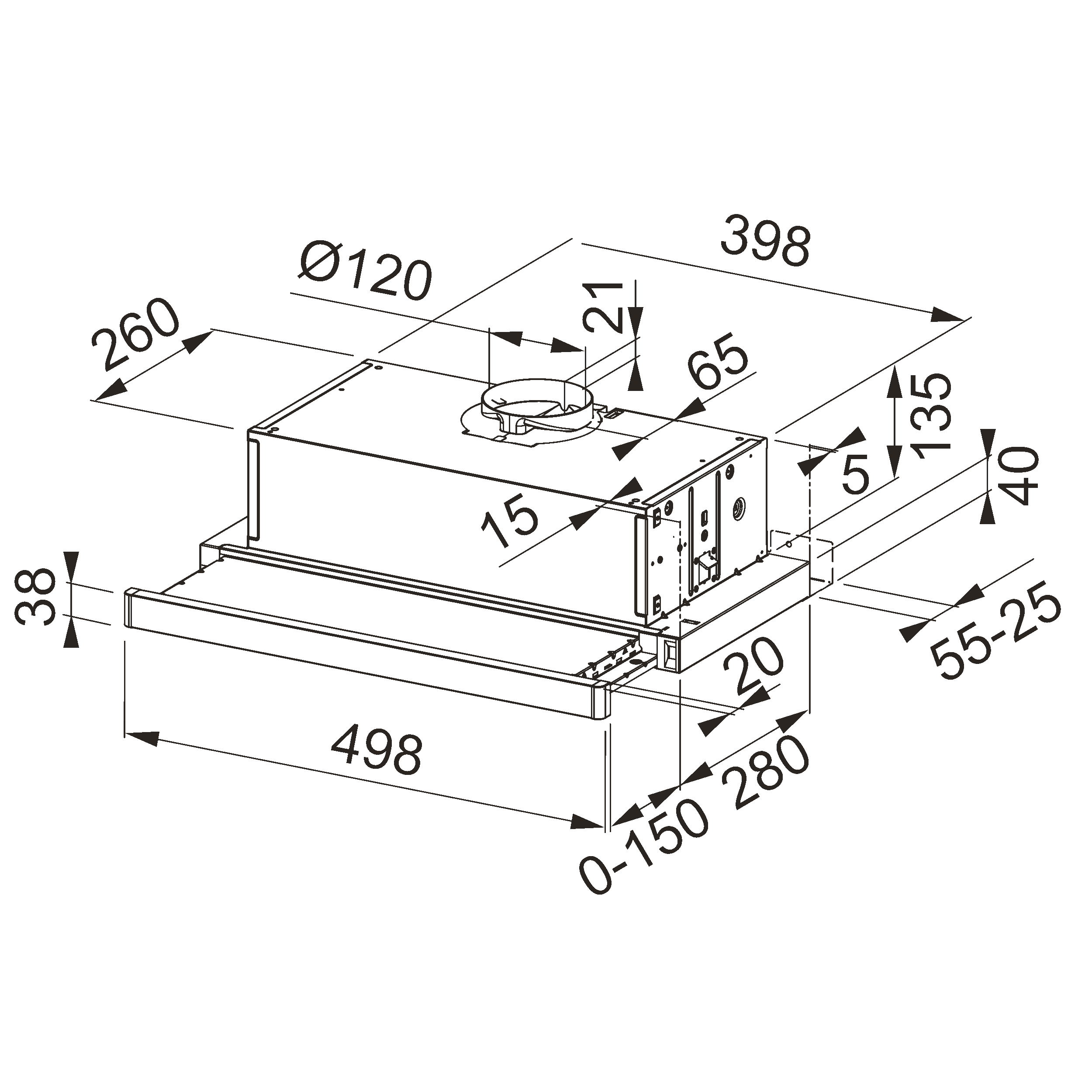 Okap podszafkowy FTC 532L WH 50 cm Franke - 2