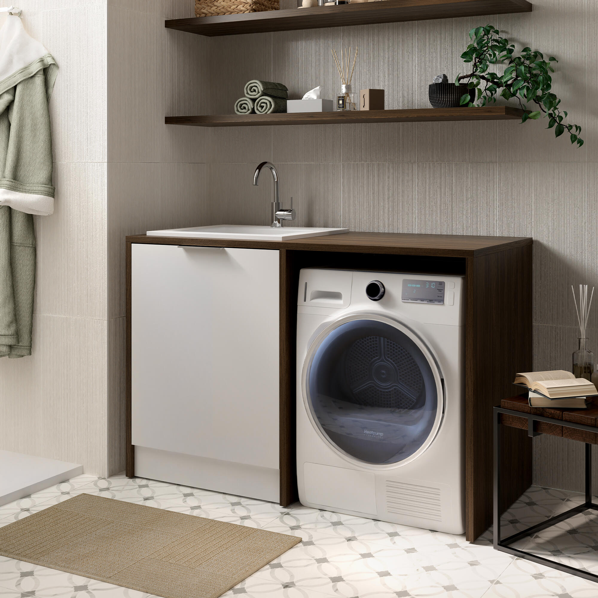 Lavatoio per bucato in resina bianco SENSEA JNKA L 60 x P 53 x Sp 60 cm da interno ed esterno - 8