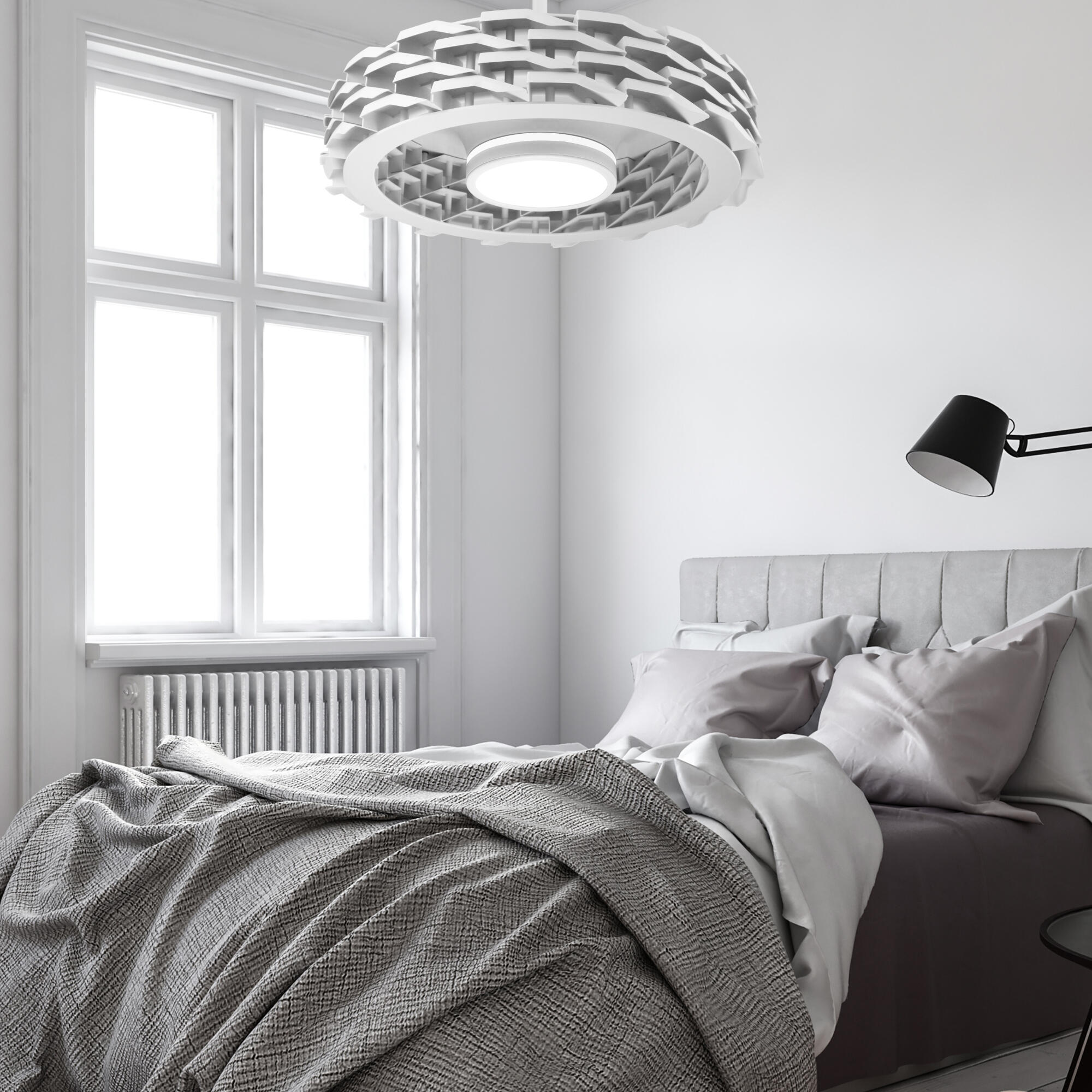 Ventilador de techo con luz silencioso DC 58W con mando ø73 cm Rubik SULION blanco luz CCT 0 aspas retráctiles tipo lámpara| 6 velocidades| autorregulable| recomendado de 20 a 40m² - 13