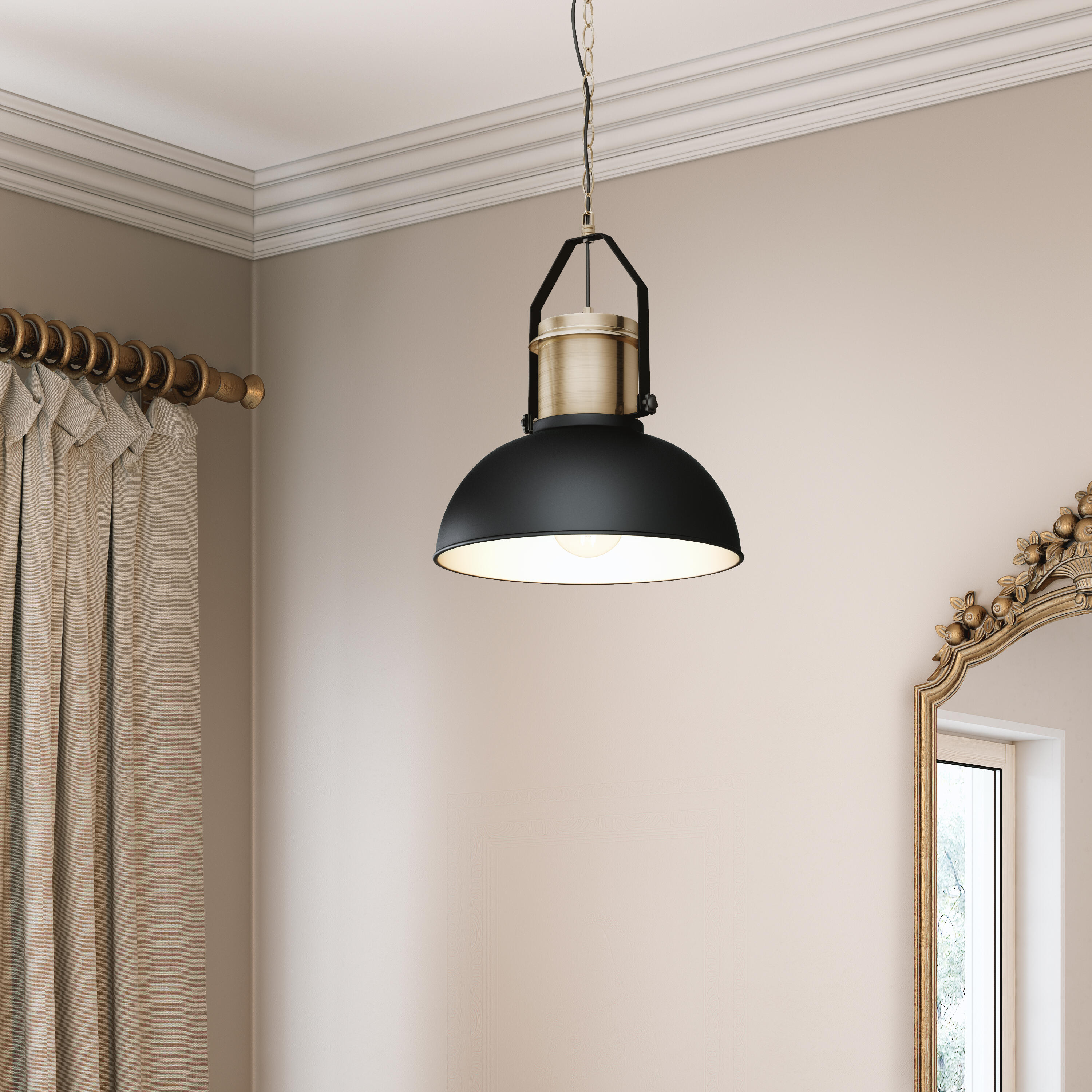 Suspension Ted acier, noir, Diam.40 cm INSPIRE, E27 - 2