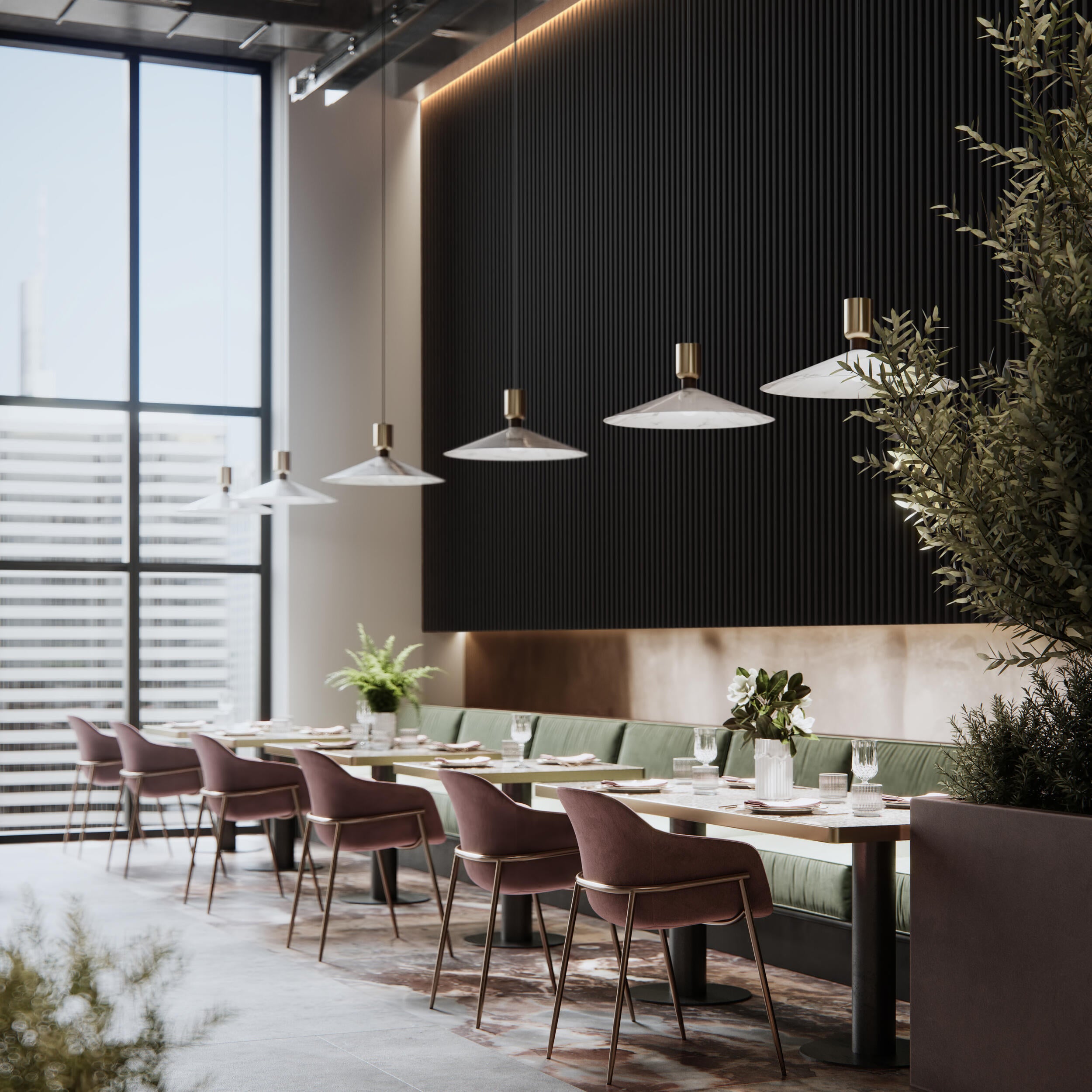 Pack de 3 listones de revestimiento de pared palillería efecto 3D de MDF negro de 265x2,2cm - 5