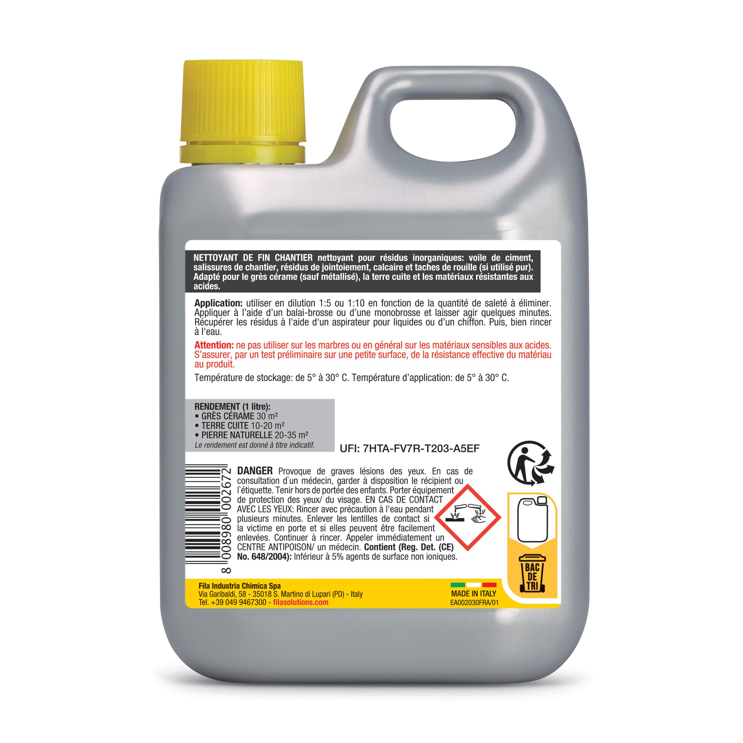 Nettoyant de fin de chantier FILA, 1L - 3