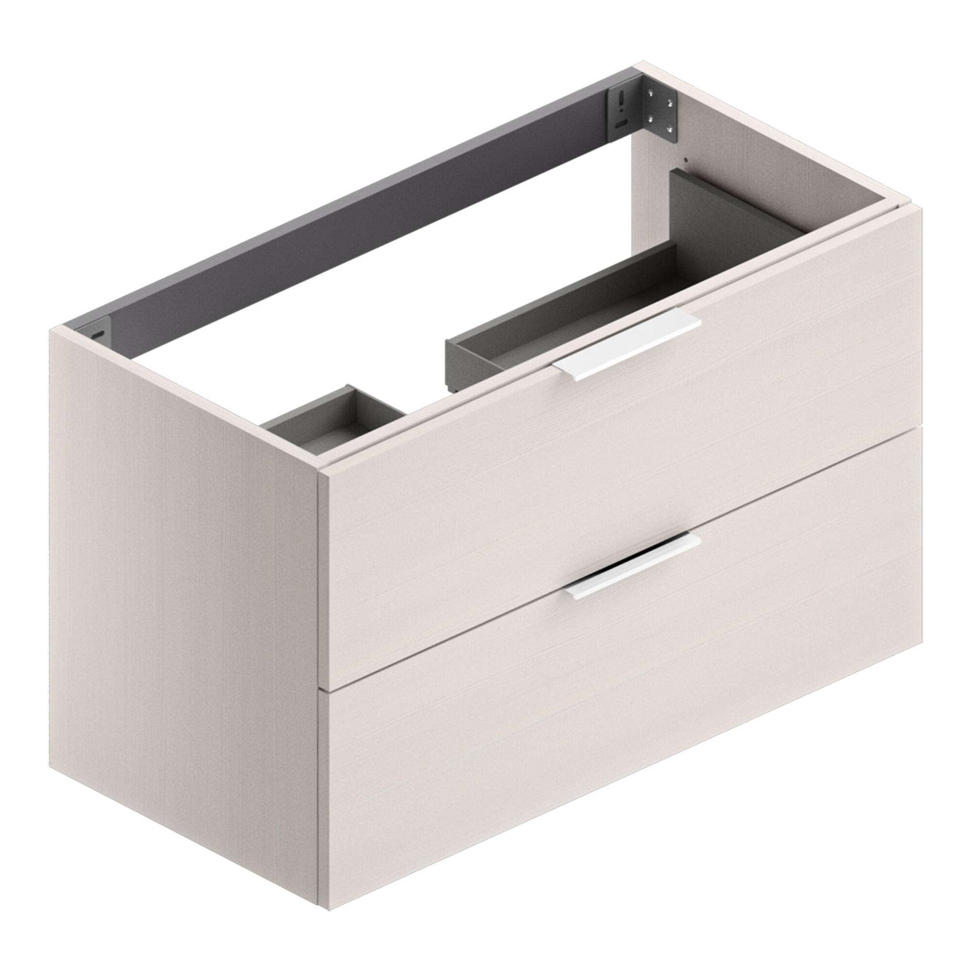 Mobile da bagno sospeso sotto lavabo L 90 x H 55 x P 45 cm bianco, 2 cassetti SENSEA Jnka - 3