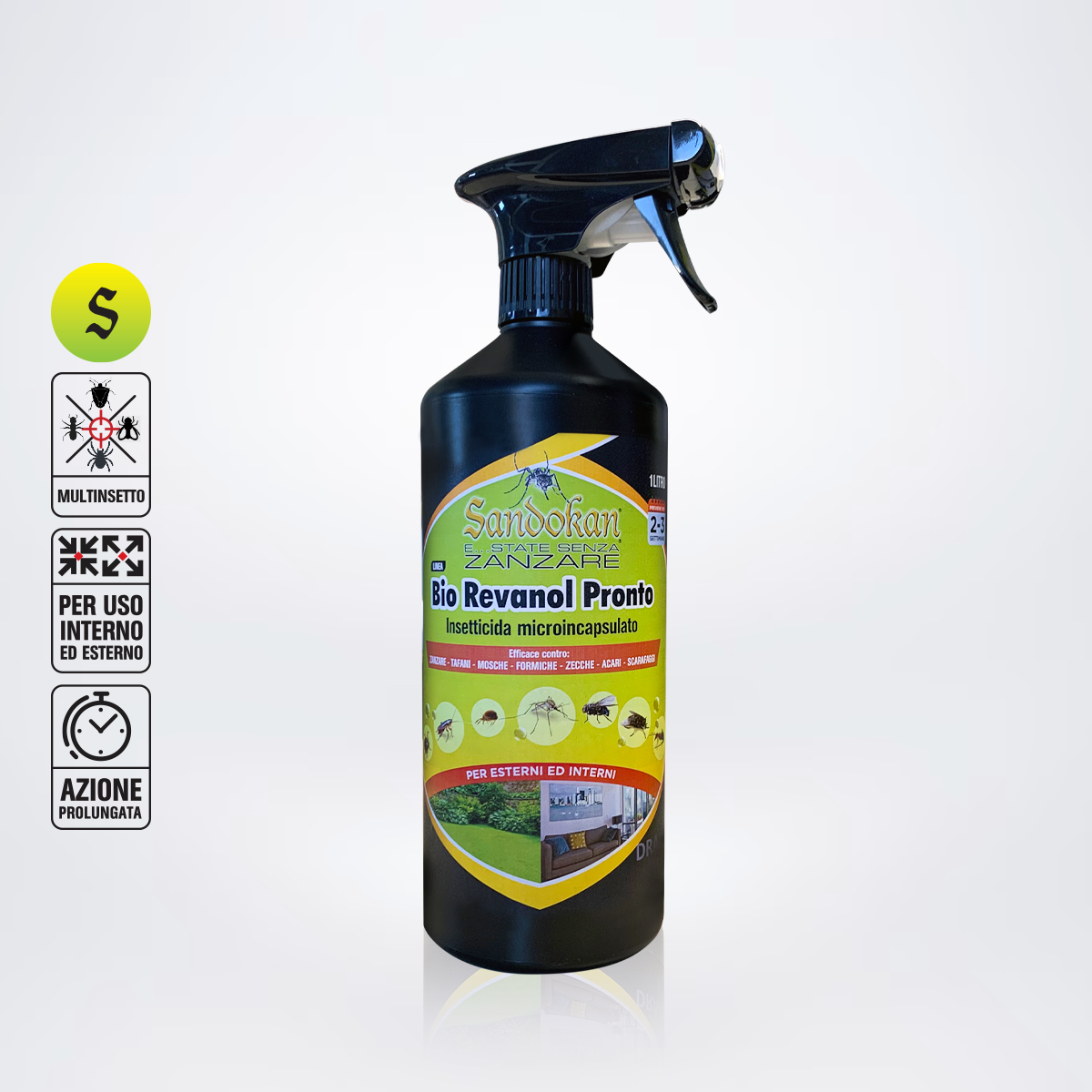 Insetticida liquido per zanzare SANDOKAN Bio Revanol Pronto 1 L - 3