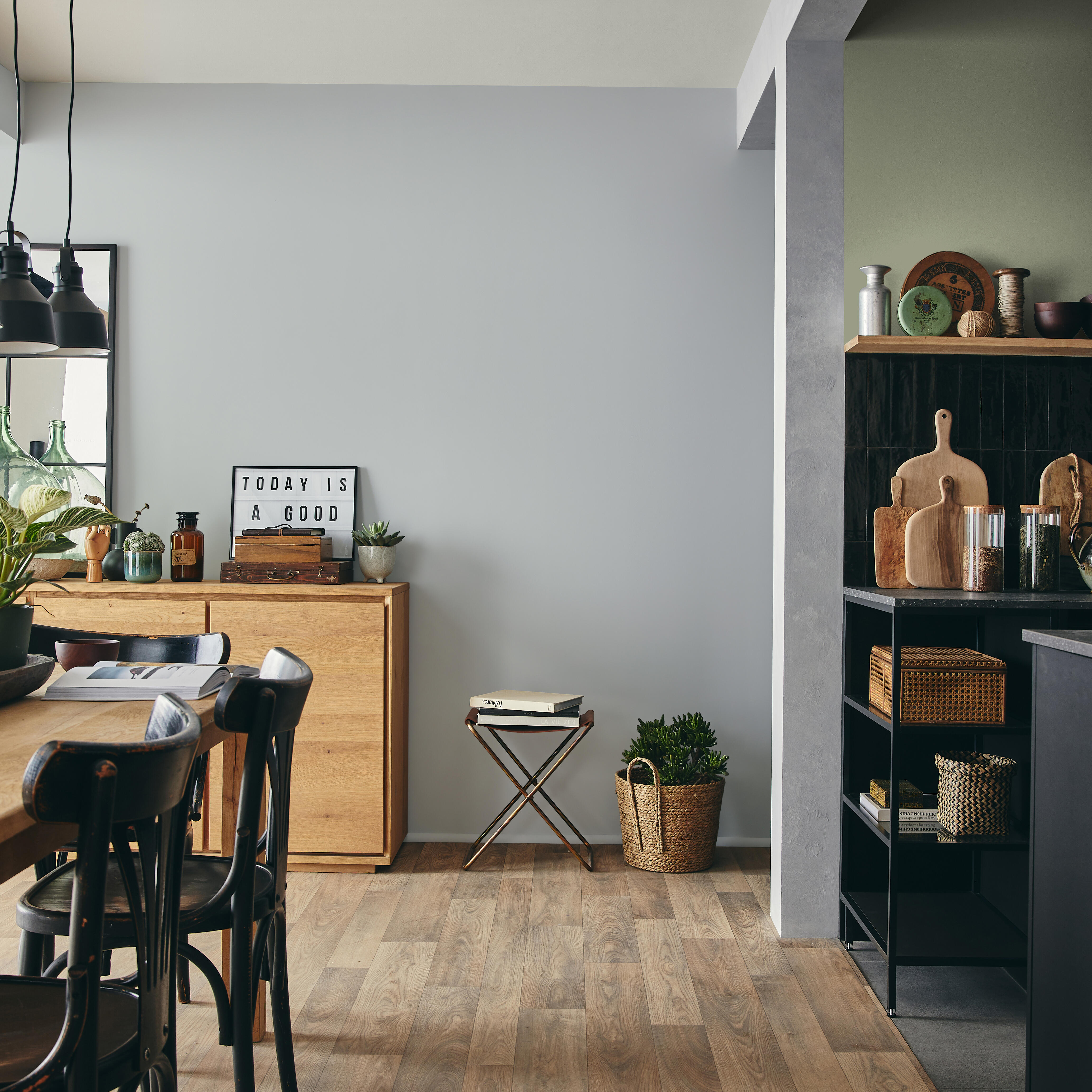 Pittura per interni per parete e soffitto lavabile, LUXENS murale grigio smoke 6 opaco, 2.5 L - 6