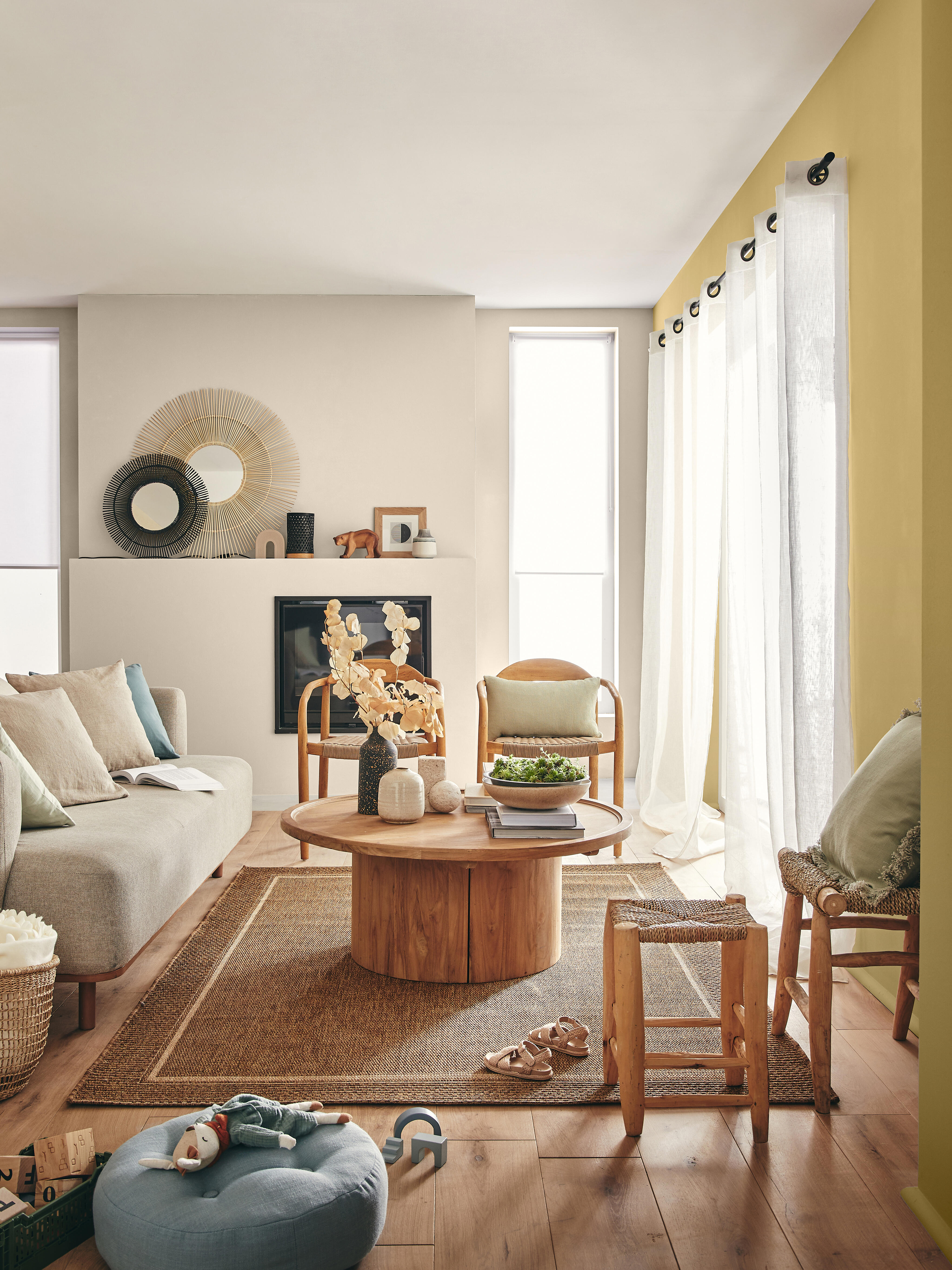 Alfombra exterior/interior polipropileno pelo corto INSPIRE Emma Border  beige  120x170cm - 2