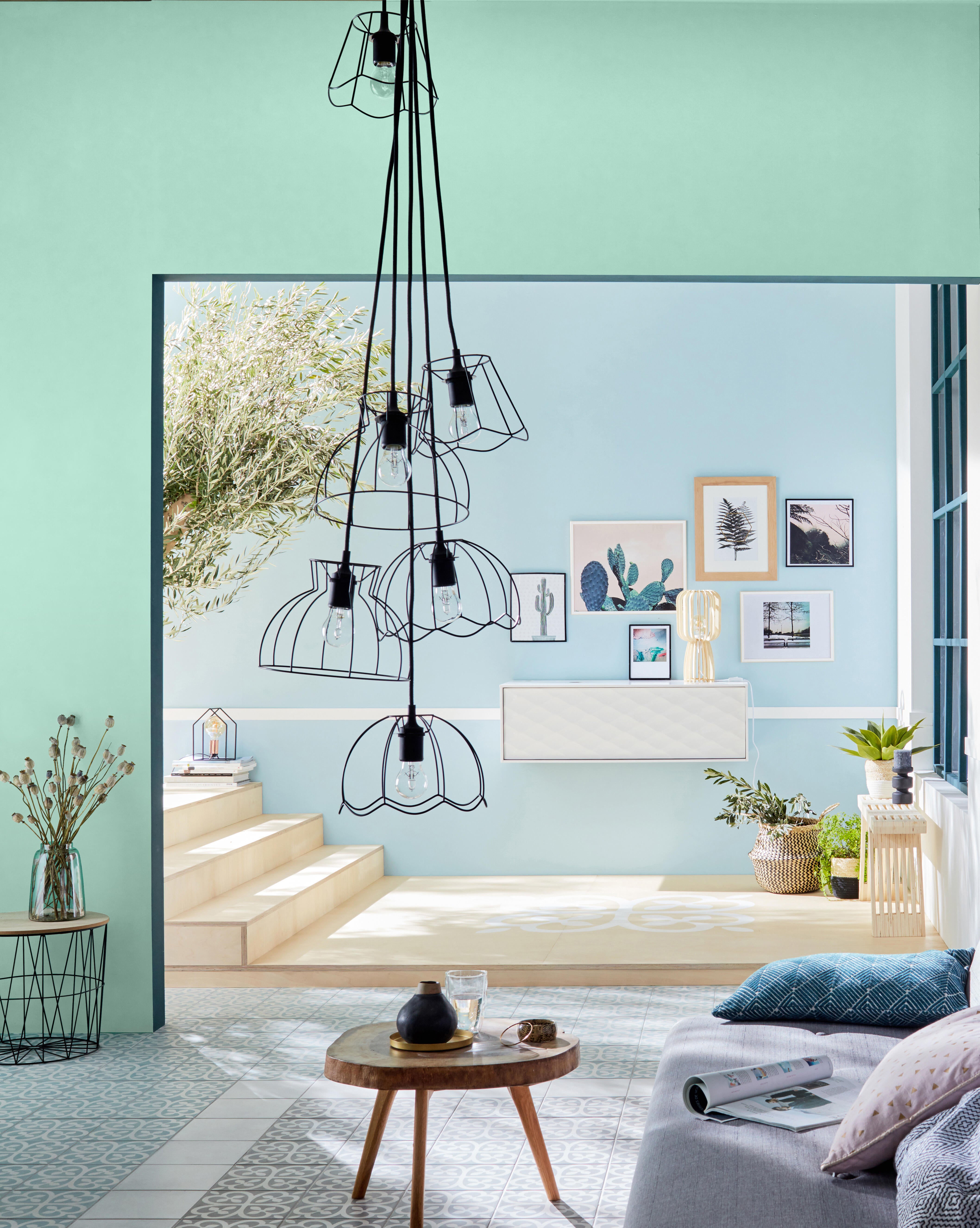 Pittura per interni per parete e soffitto lavabile, LUXENS murale verde mint 6 opaco, 2.5 L - 3
