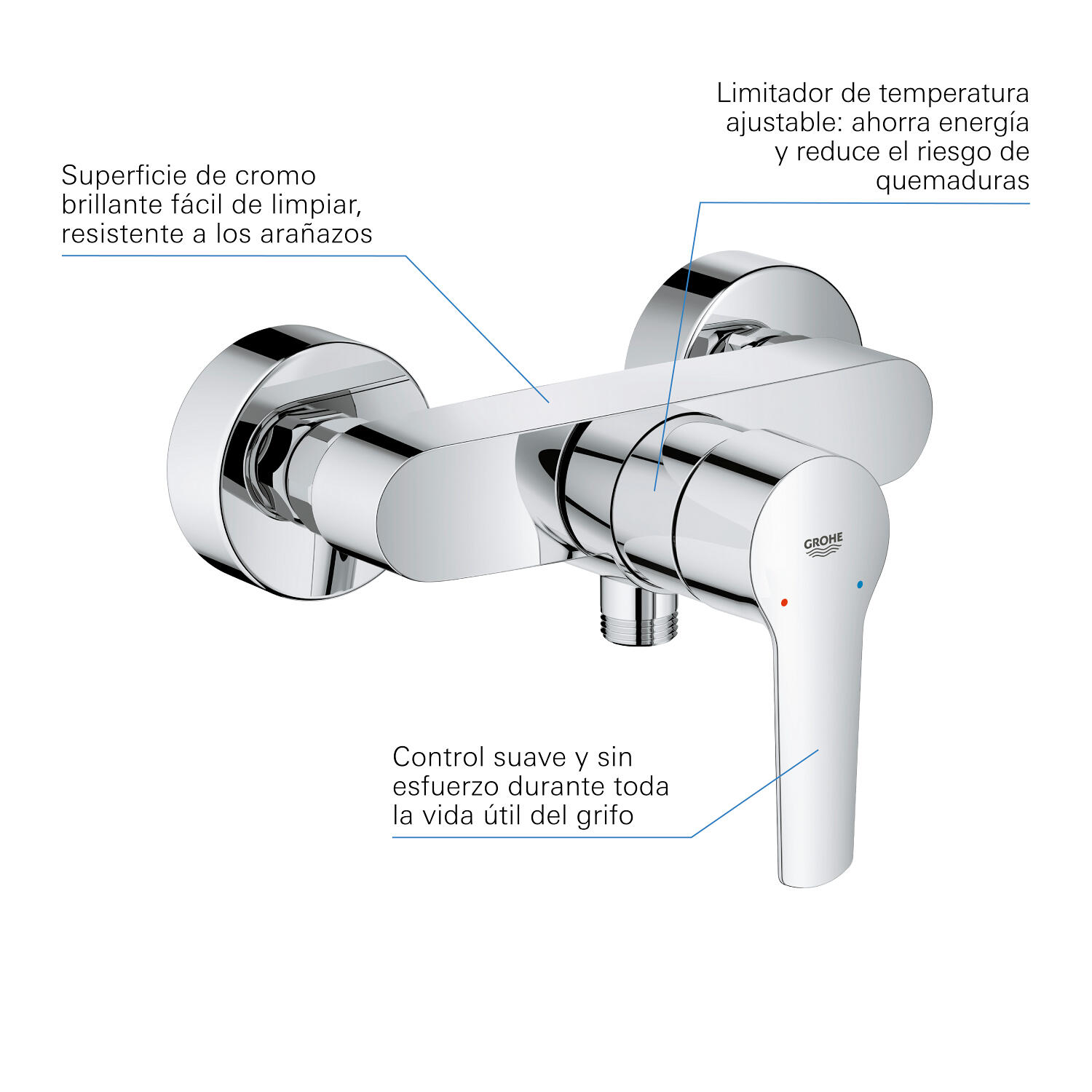 Grifo de ducha monomando GROHE Start New 22 cromo brillo Latón - 12