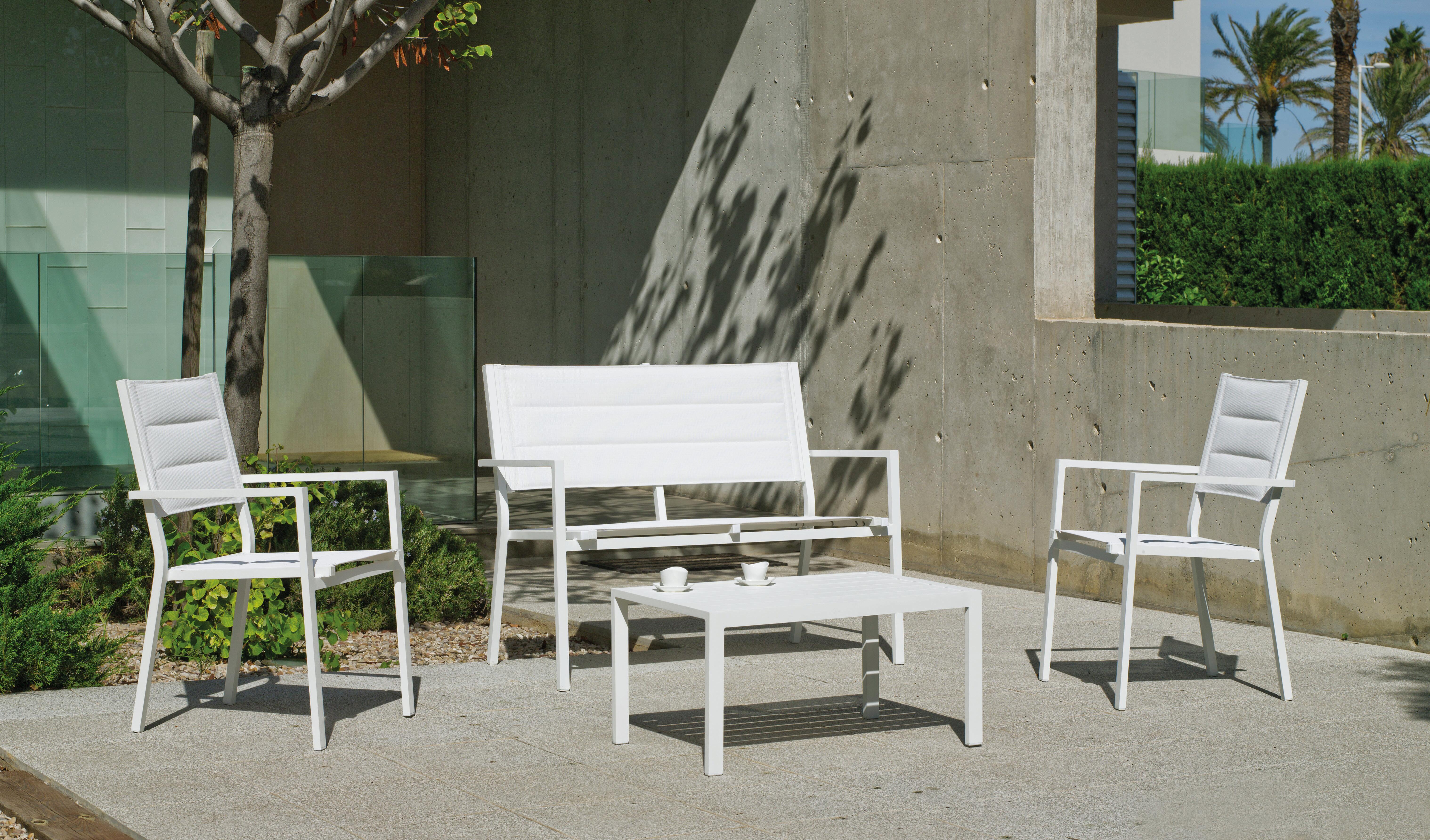 Set de jardín dolomoti blanco de 4 plazas