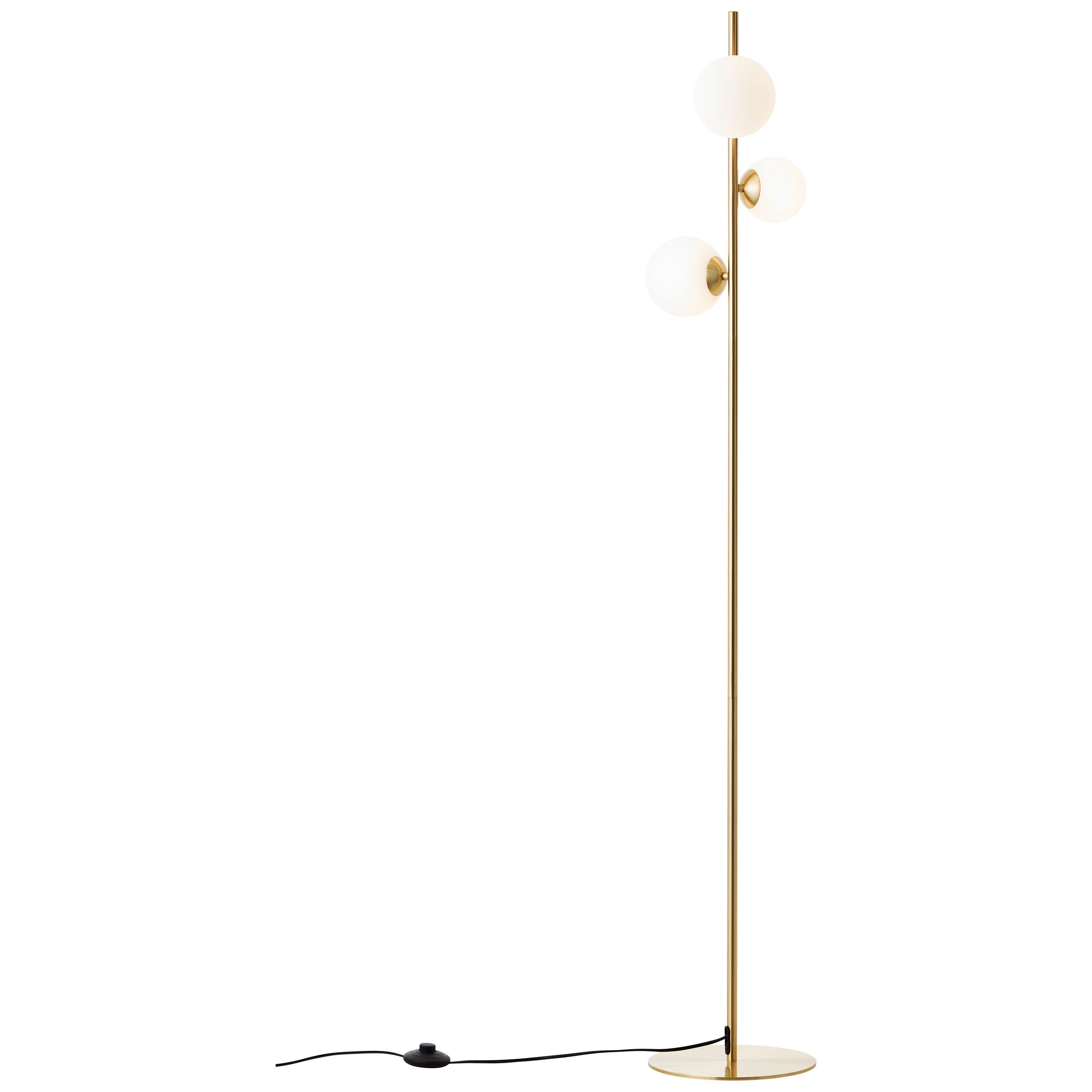 Candeeiro de pé G9 3 luzes 151 cm latão/vidro Inspire Callas - 2