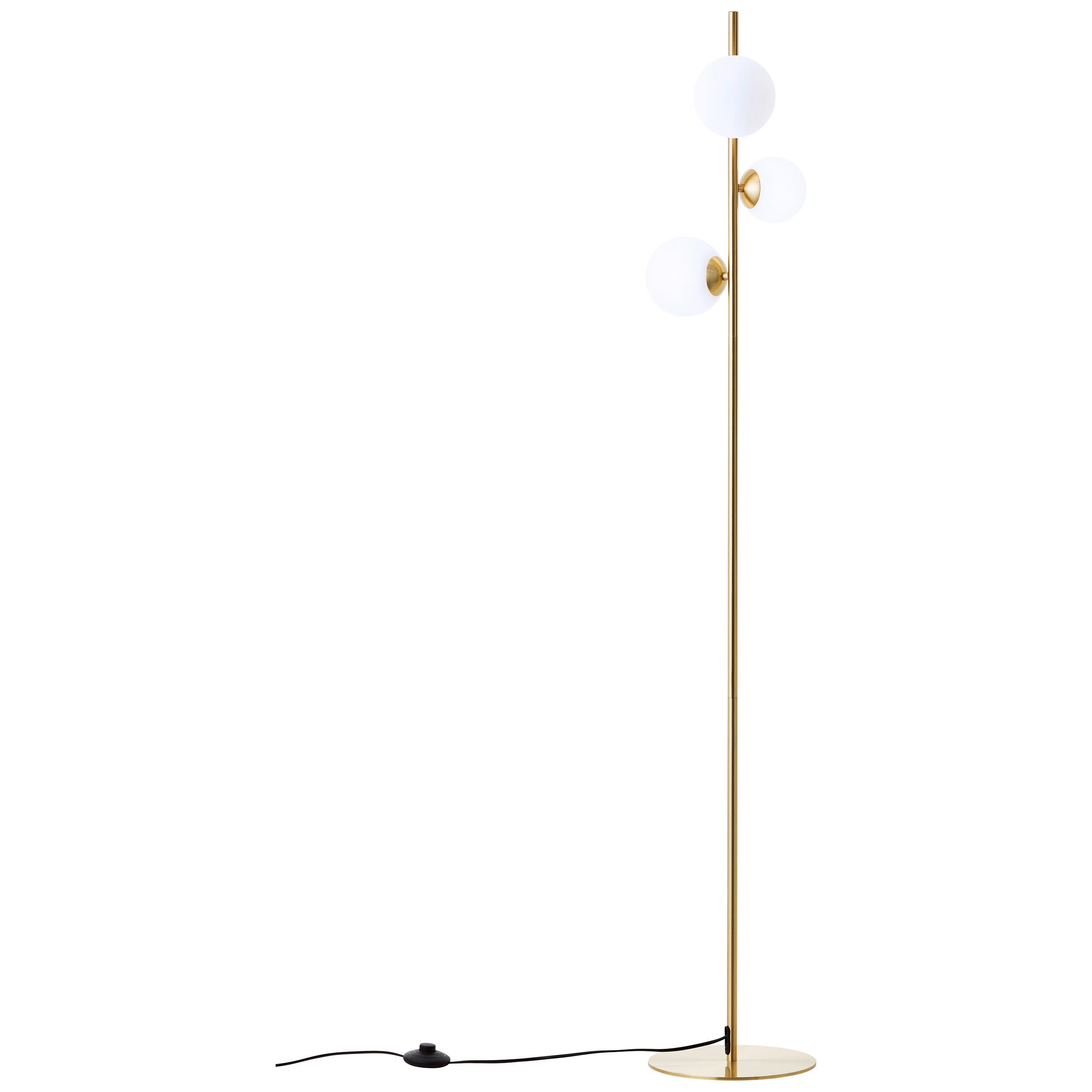 Candeeiro de pé G9 3 luzes 151 cm latão/vidro Inspire Callas - 3