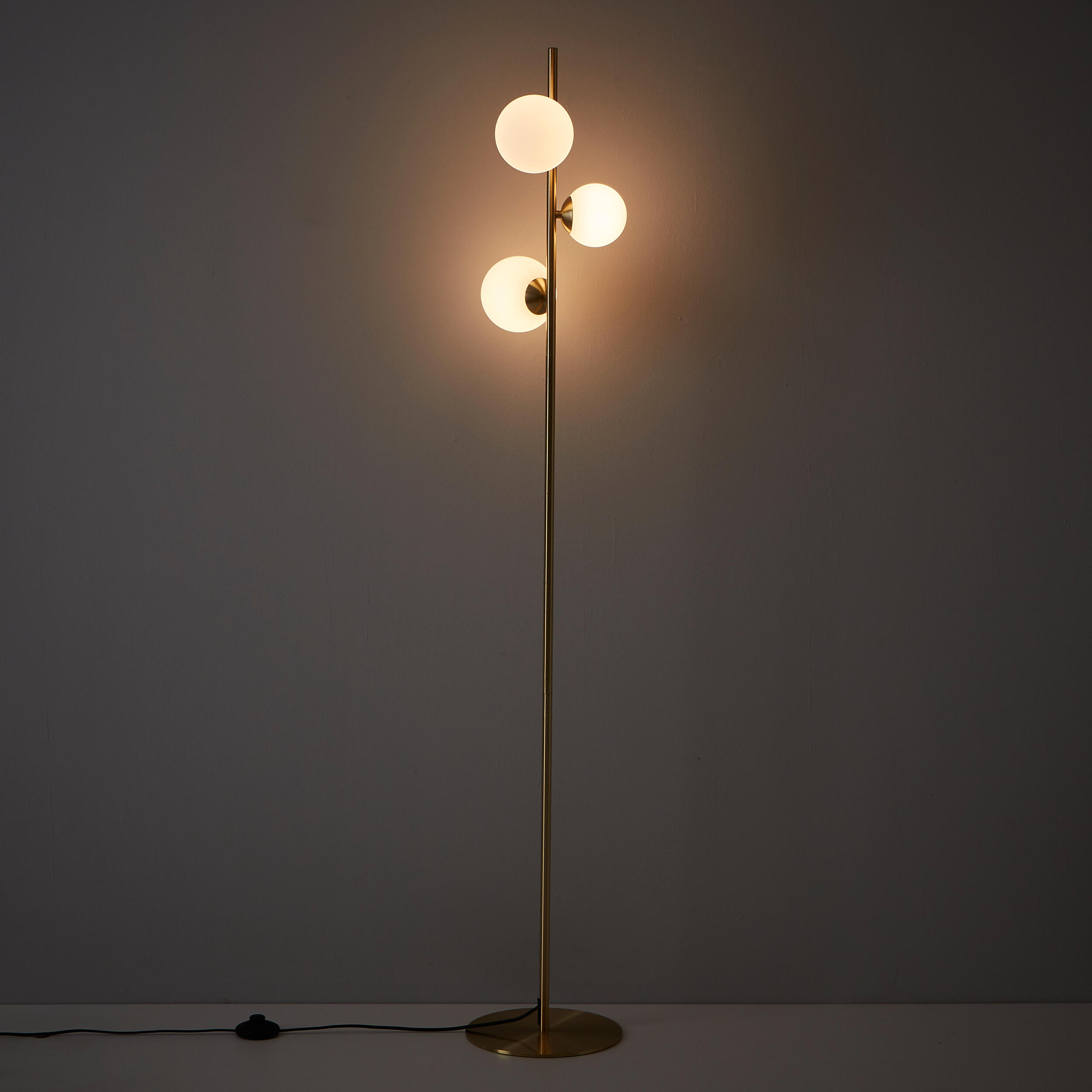 Candeeiro de pé G9 3 luzes 151 cm latão/vidro Inspire Callas - 20