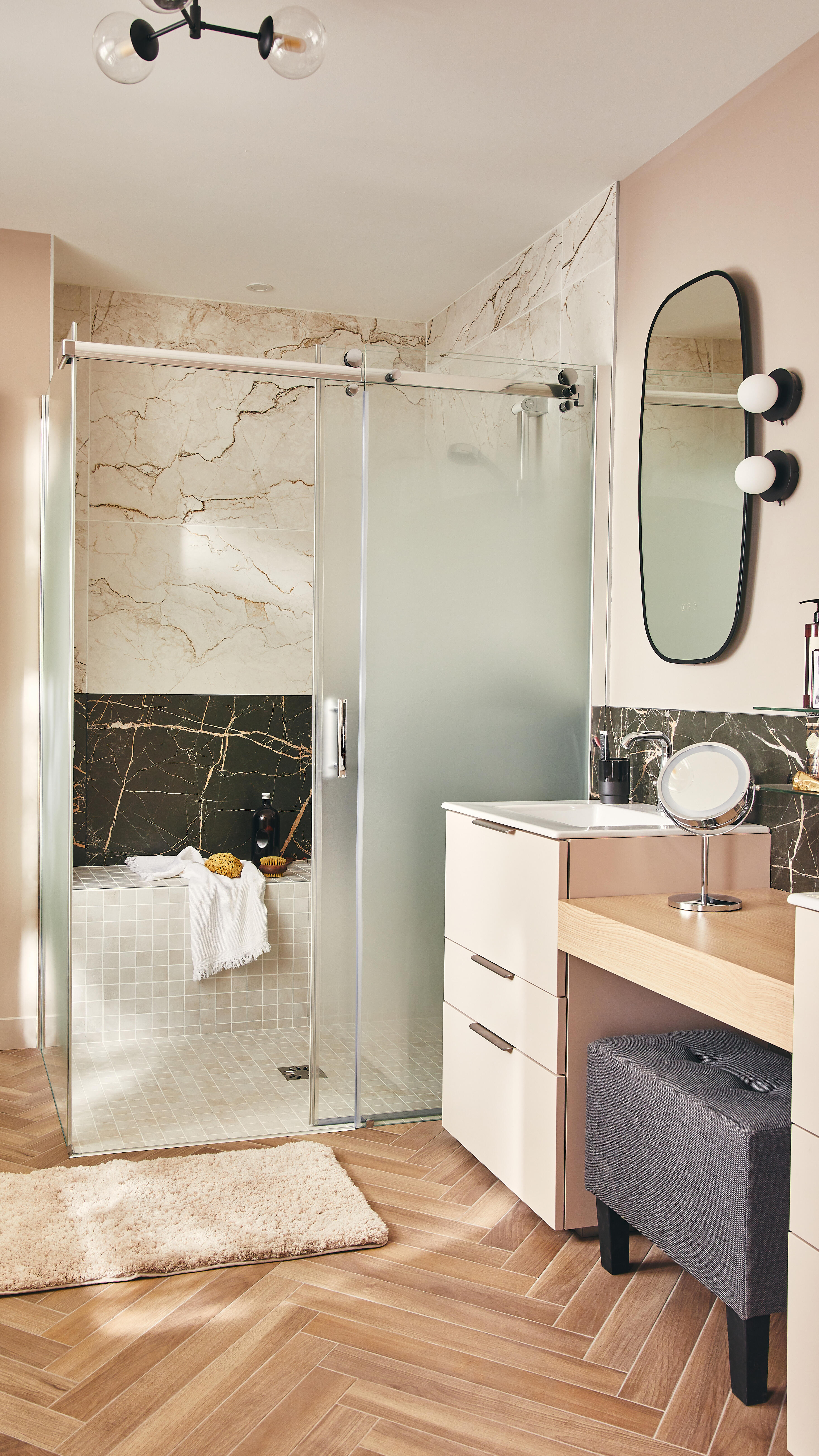 Carrelage sol / mur effet marbre blanc Blush mat l.60 x L.120 cm ARTENS - 3