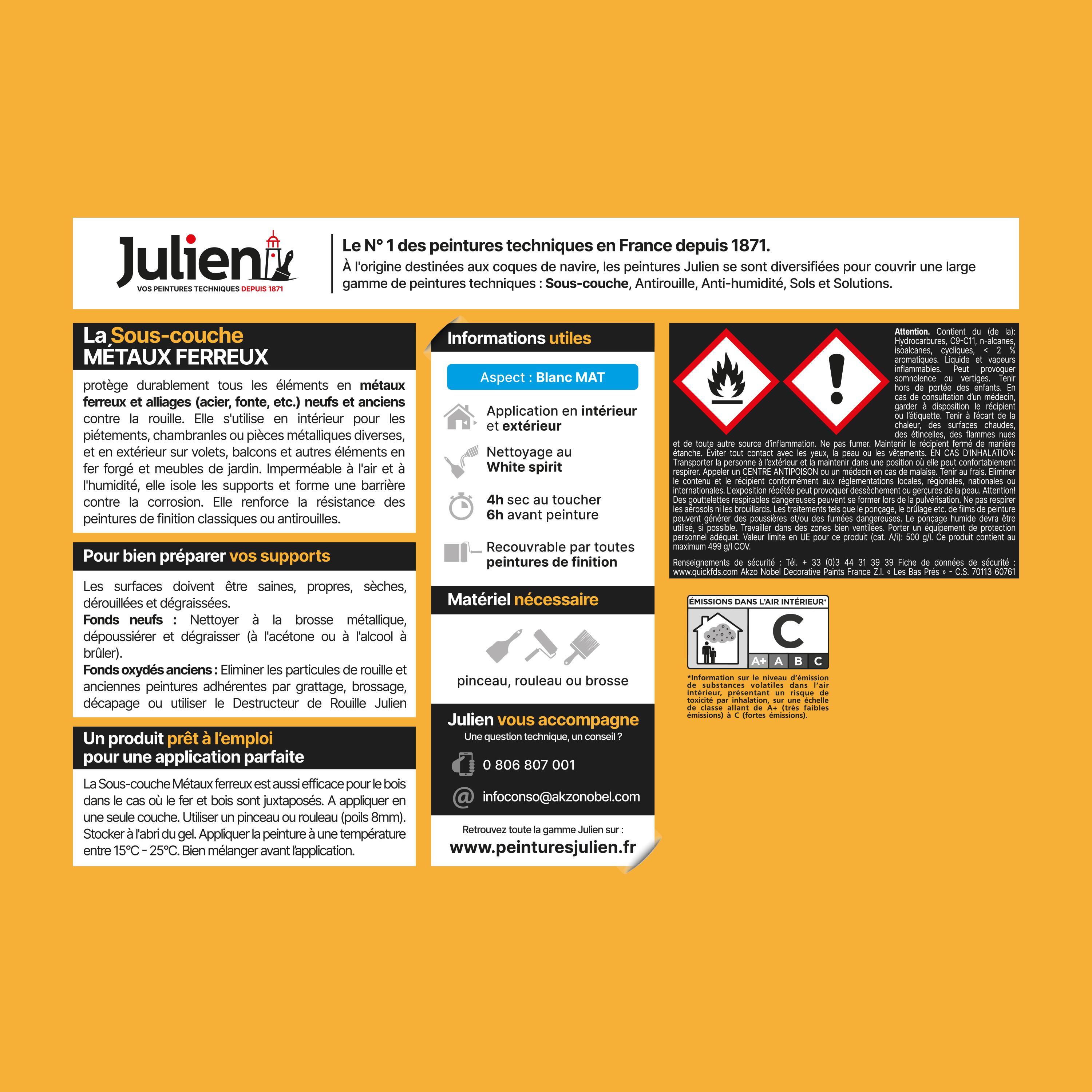 Sous-couche métaux ferreux JULIEN, 2.5 l - 3