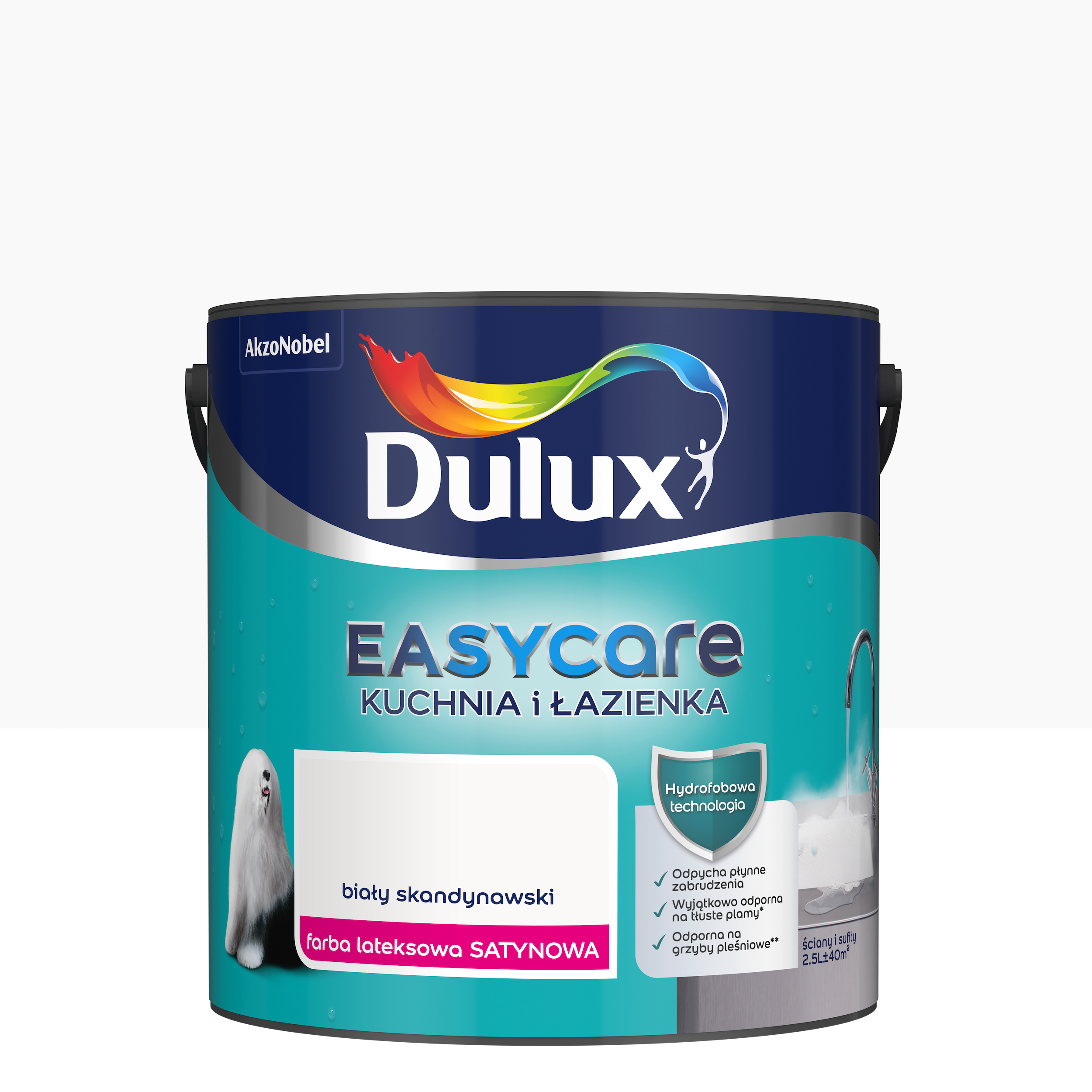 Farba Dulux Easycare Kuchnia i łazienka Biały skandynawski 2.5 l - 5
