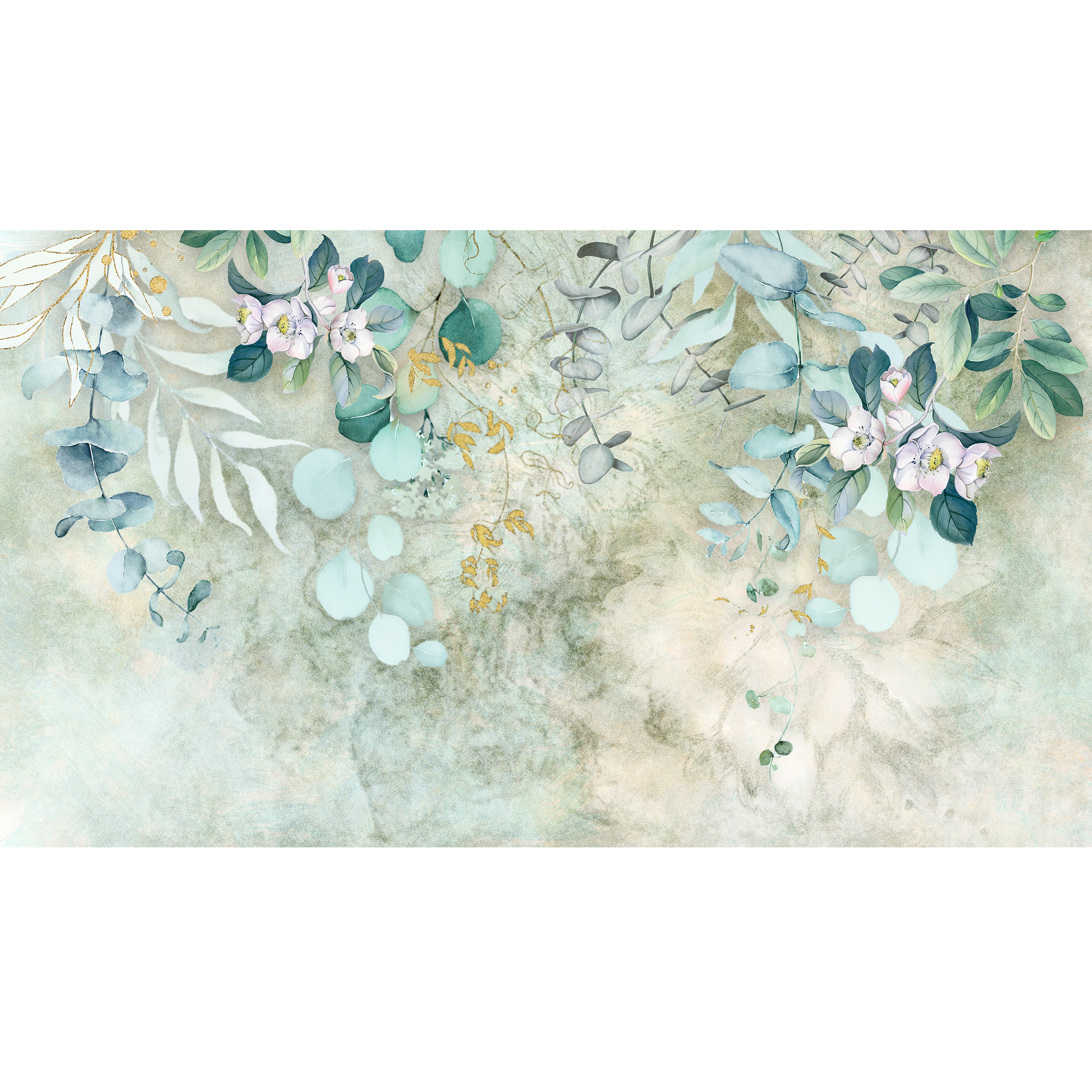 Mural Sky Flowers 500 x 280 cm struktura Art