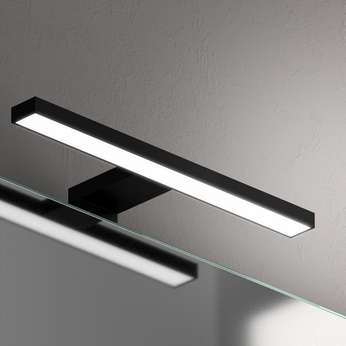Applique LED bagno IP44 nero IP44, luce bianco naturale 400 lumen, - 3