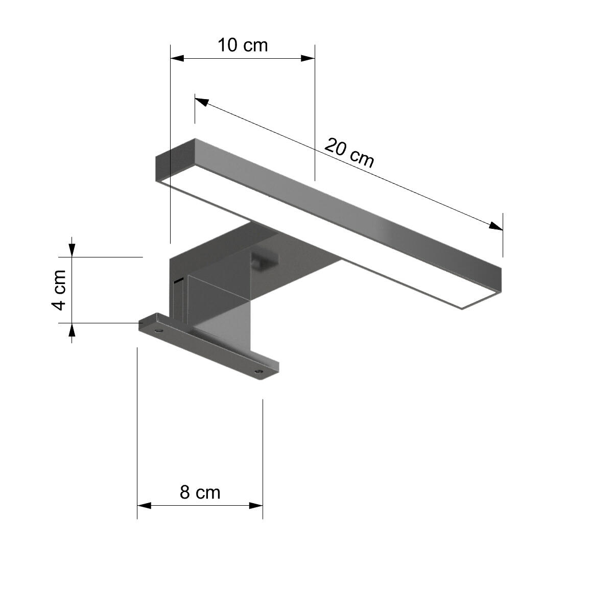 Applique LED bagno IP44 grigio IP44, luce bianco freddo 220 lumen, - 2