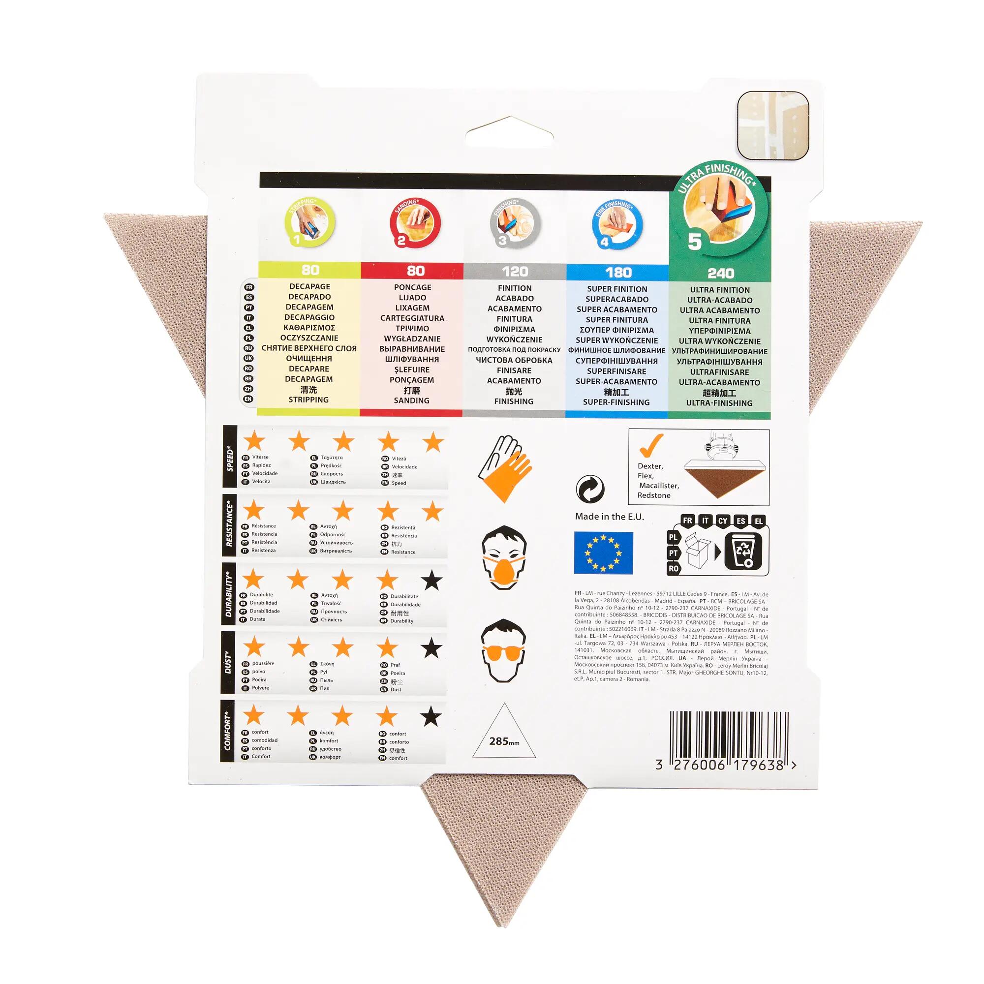 Lot de 3 papiers abrasifs delta DEXTER PRO l.285 L.285mm grain 240 - 3