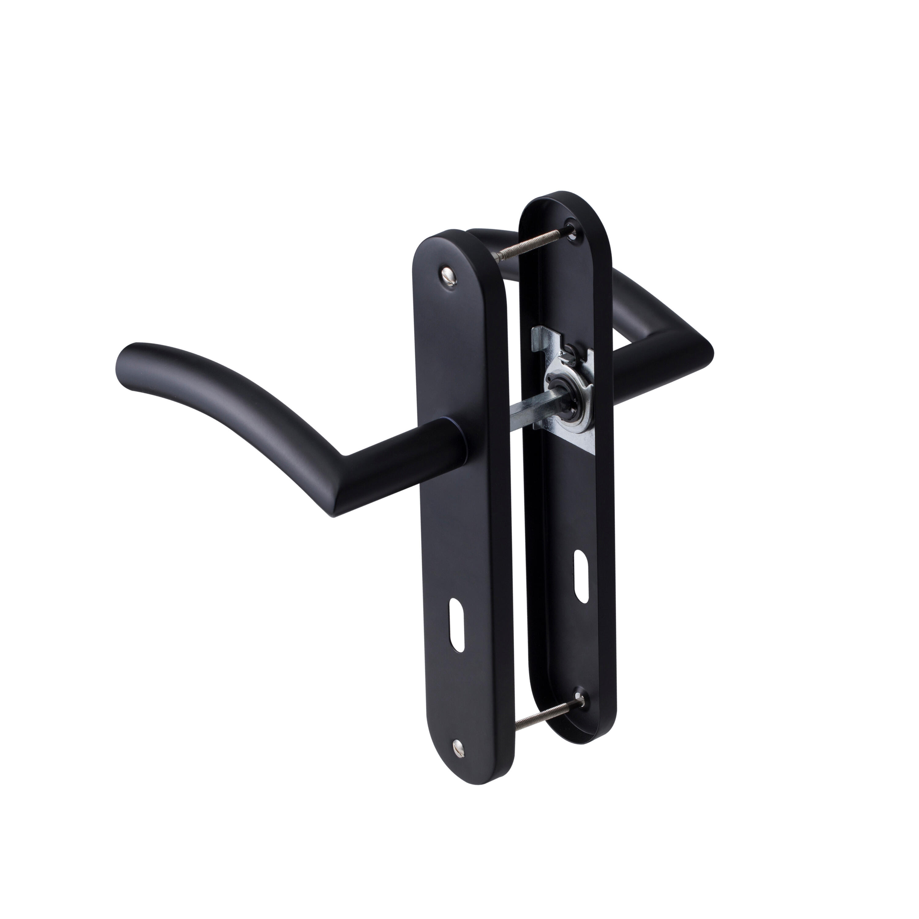 2 poignées sur plaque à clé Margaud acier noir mat, entraxe 195 mm - 3