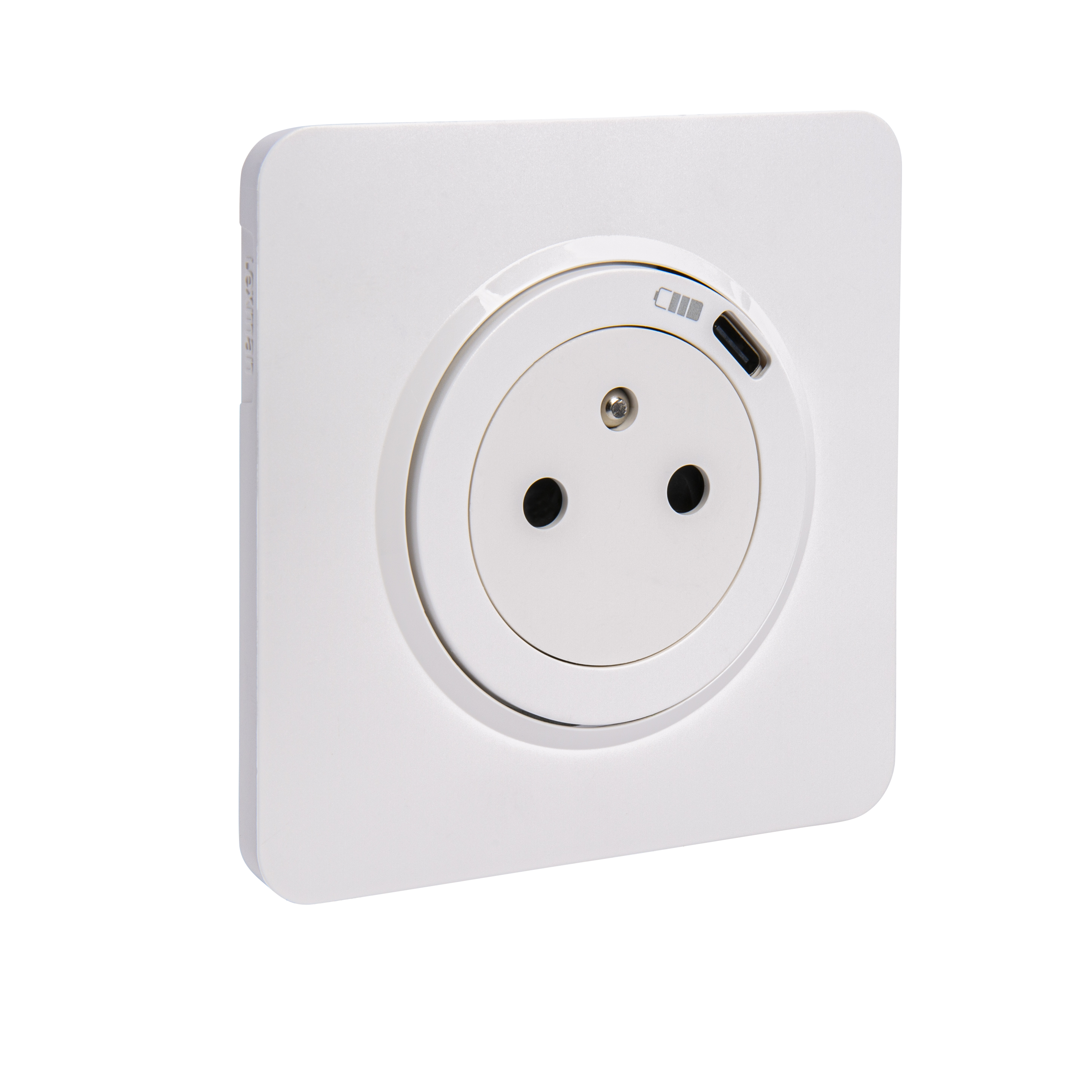 Prise avec terre affleurante avec usb c , complet Lumia, LEXMAN, blanc - 2
