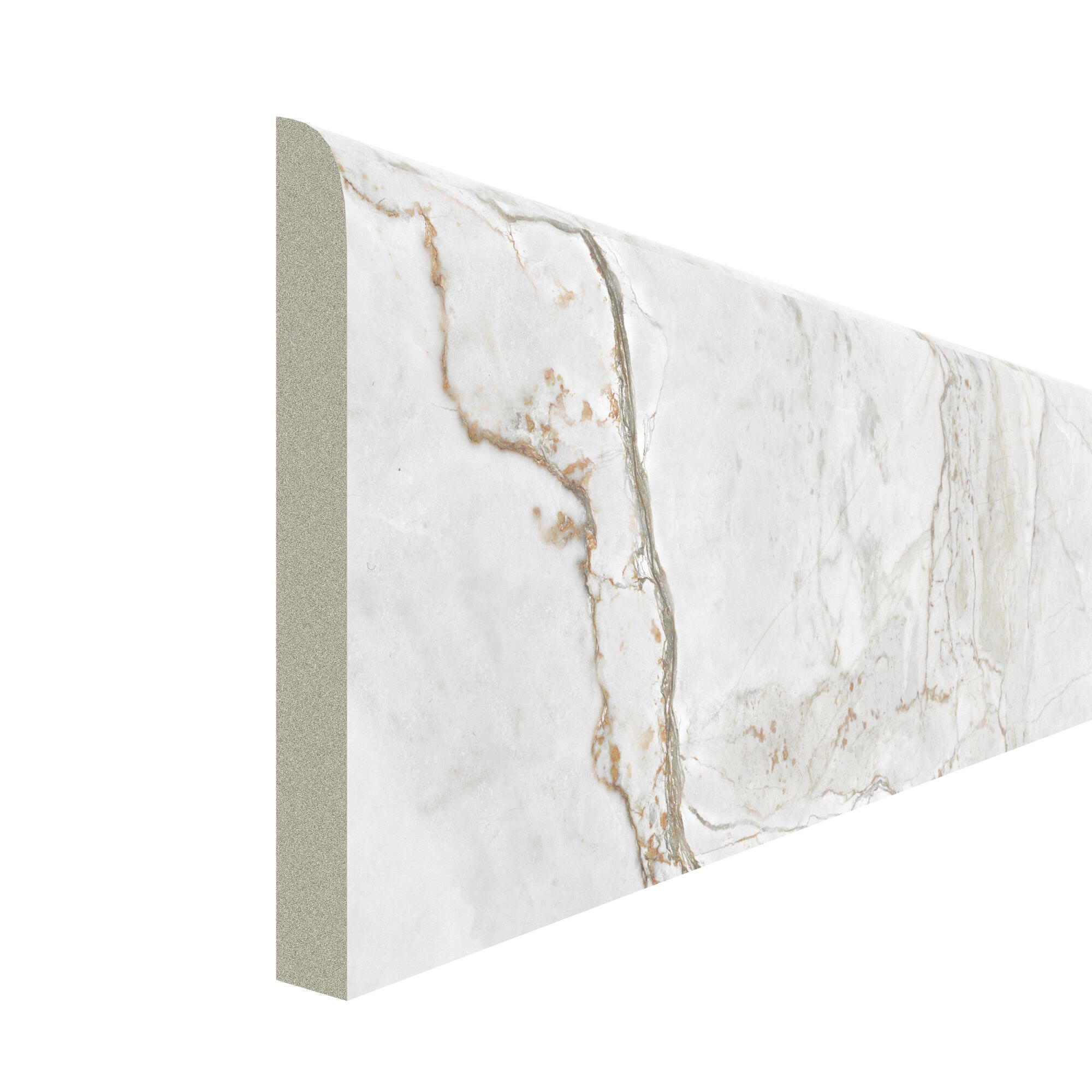 Rodapié porcelánico blush 60x8 cm mármol blanco mate artens