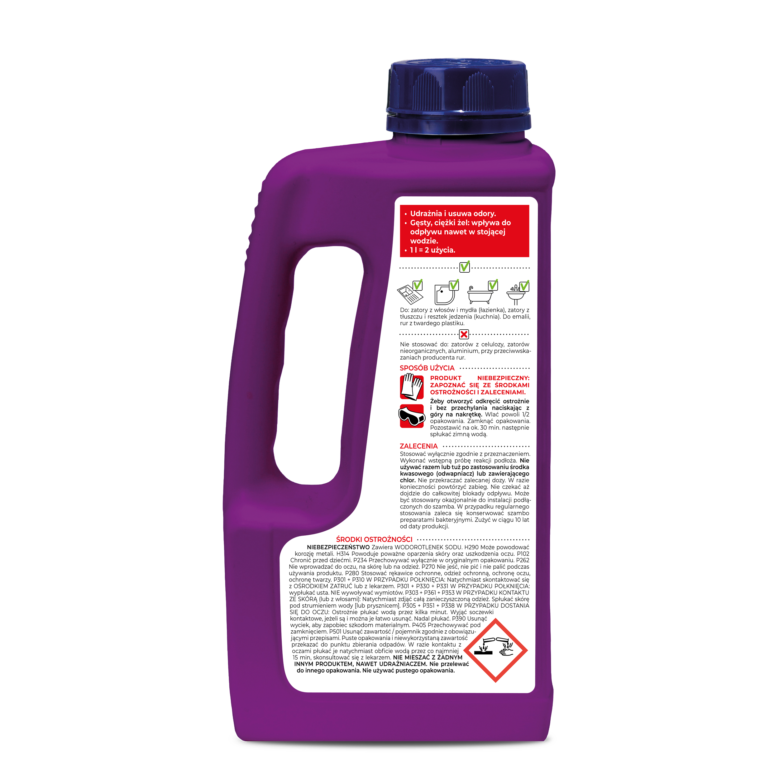 Odtykacz w żelu KANALIZACJA zlewy, umywalki 1 l STARWAX - 3