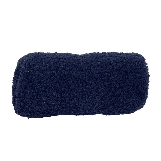 Coussin Traversin Shaun, bleu l.38 x H.16 cm