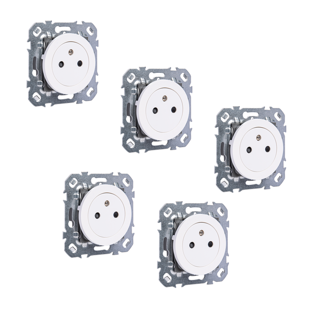 Lot de 5 prises avec terre à assembler Lumia, LEXMAN blanc