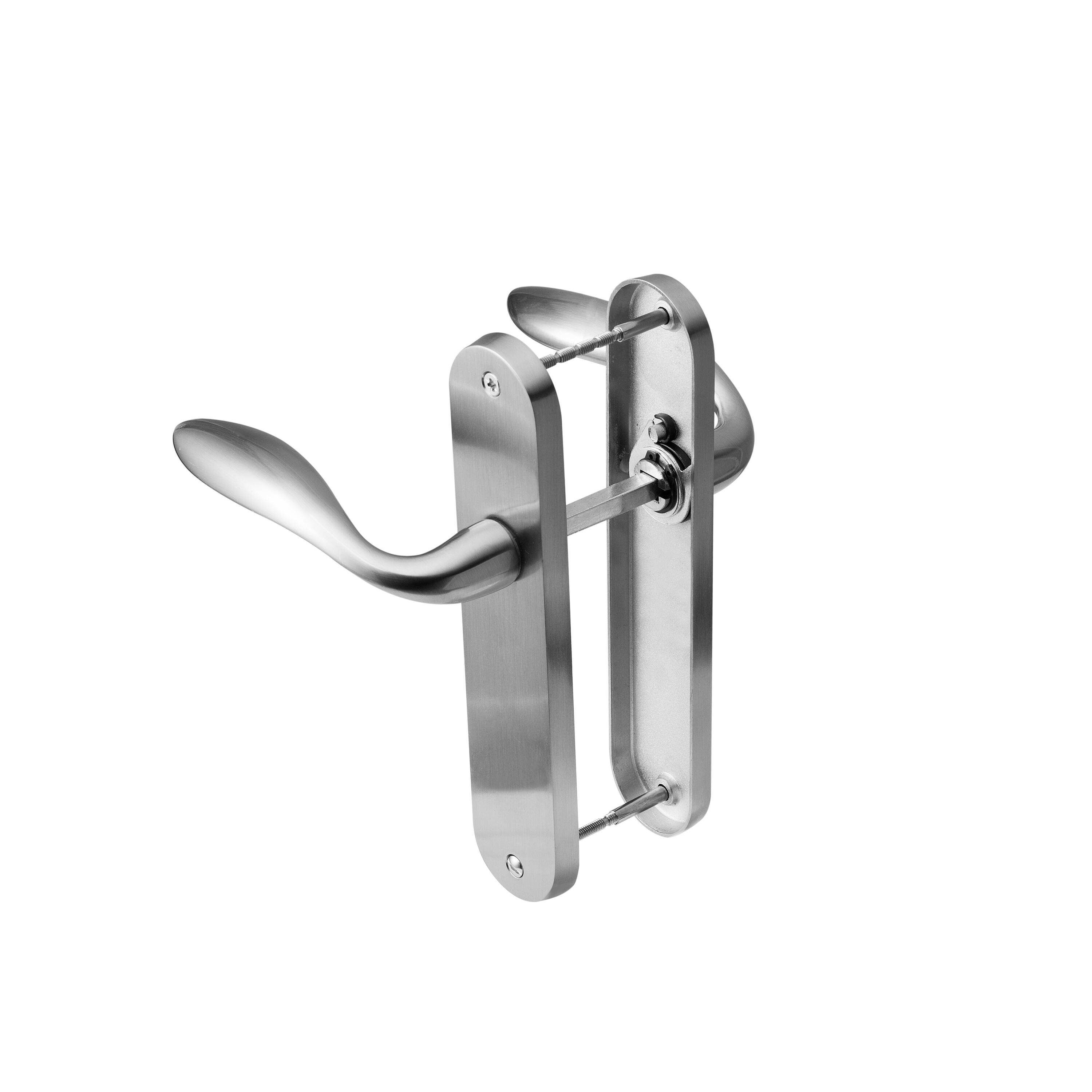 2 poignées sur plaque sans trou Agathe zamak nickel brillant, entraxe 165 mm - 4