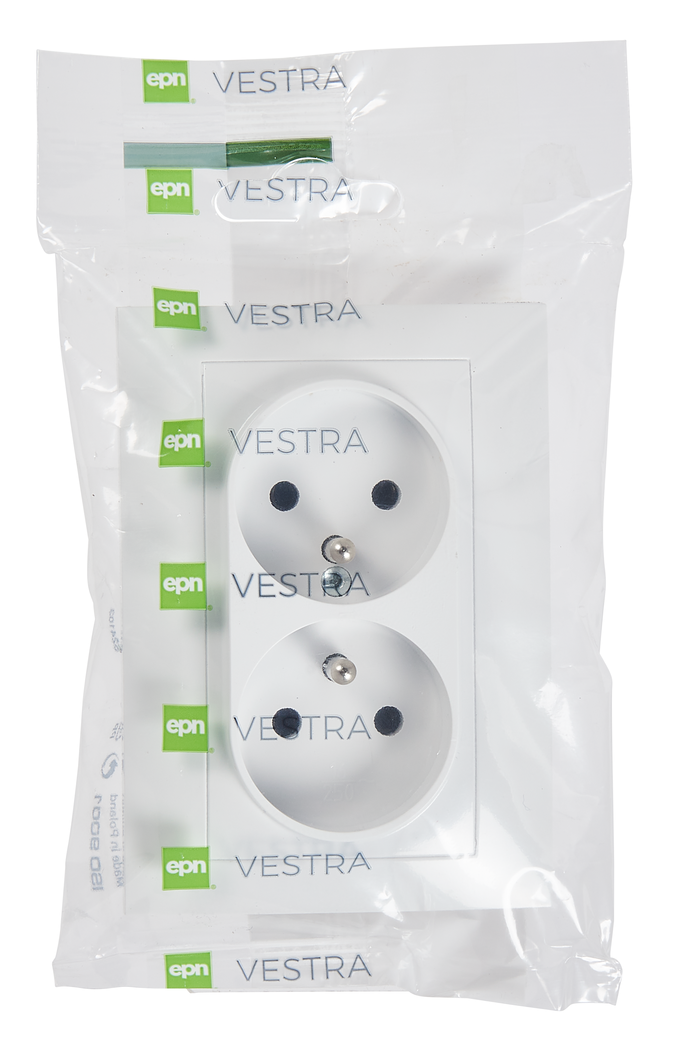 Gniazdo podwójne Biały VESTRA ELEKTRO-PLAST - 4