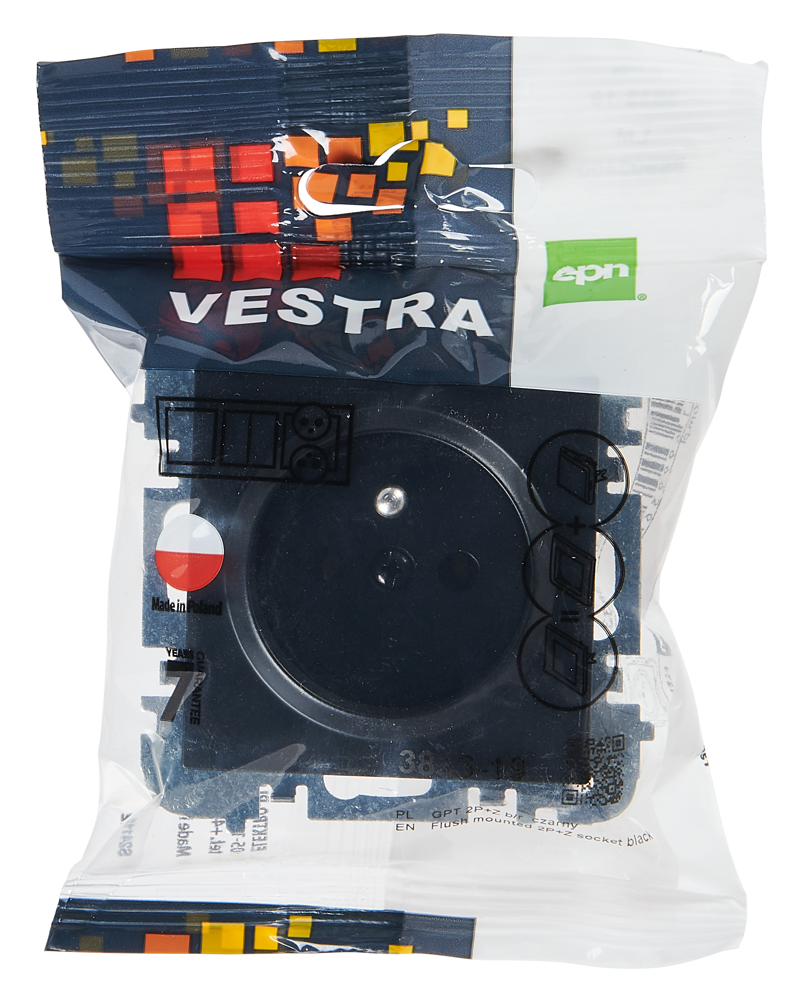 Gniazdo pojedyncze Czarny VESTRA ELEKTRO-PLAST - 4