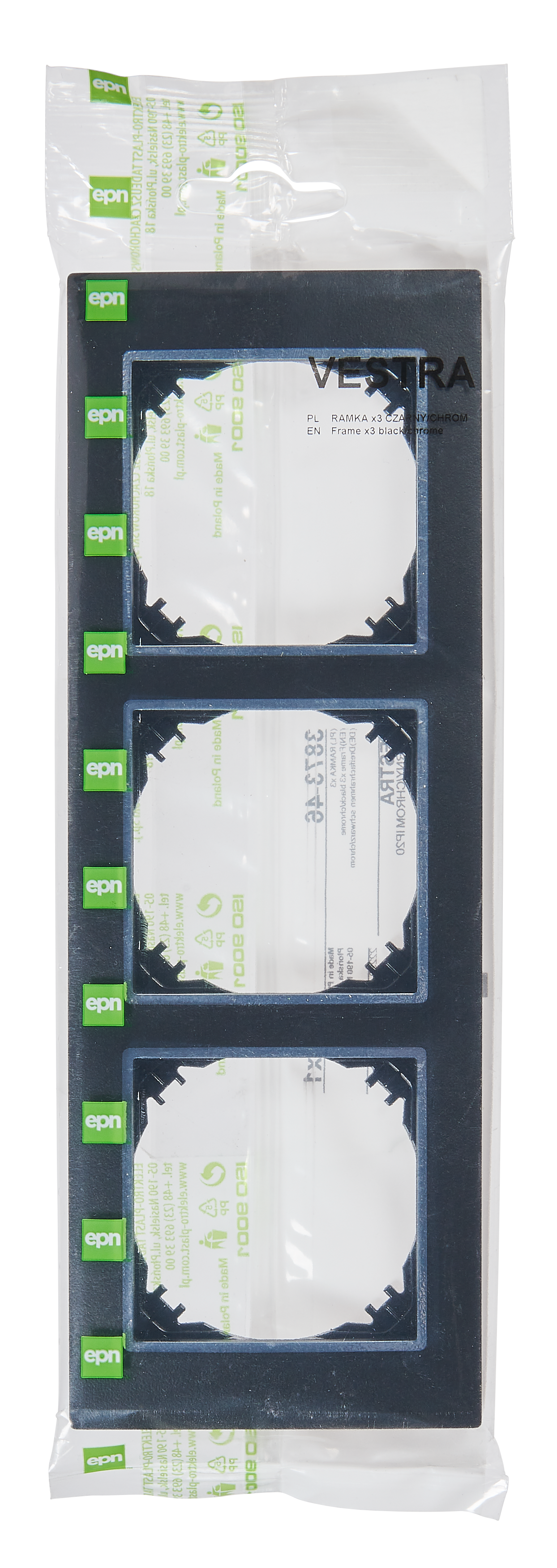 Ramka potrójna Czarny chrom VESTRA ELEKTRO-PLAST - 2