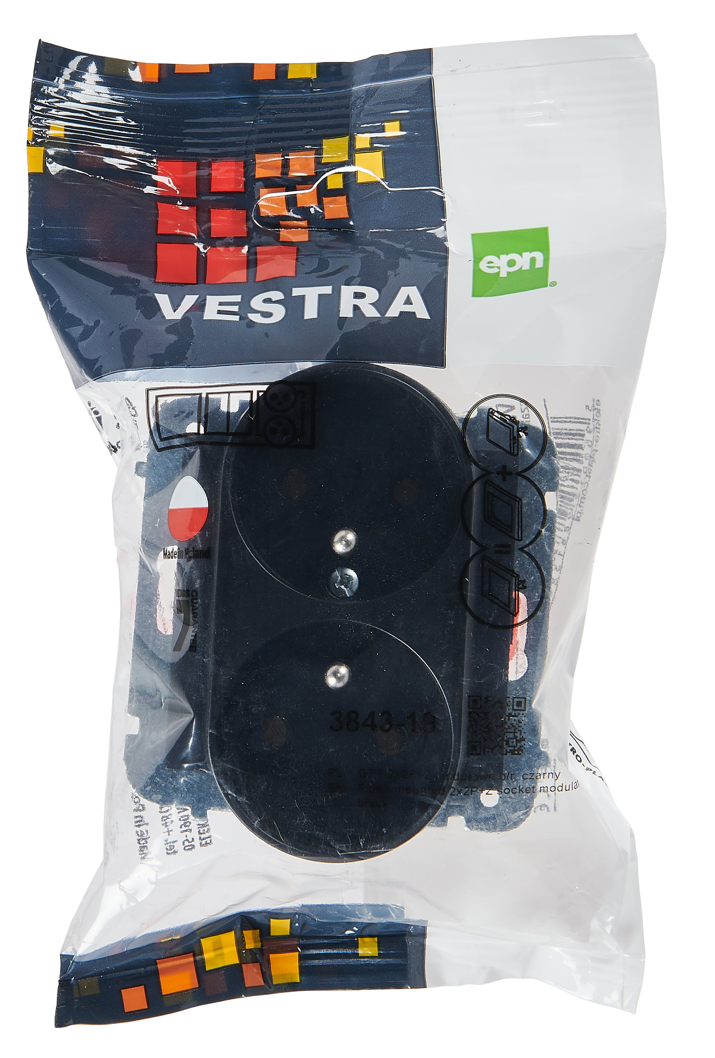 Gniazdo podwójne Czarny VESTRA ELEKTRO-PLAST - 4