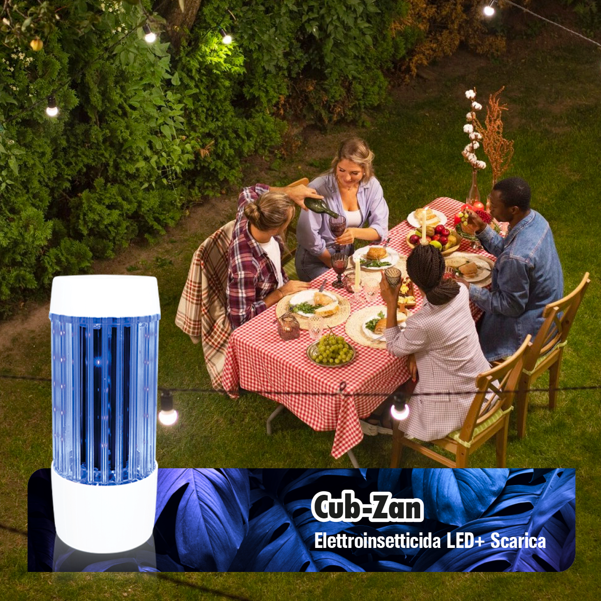 Elettro sterminatore trappola per zanzare SANDOKAN Luce LED ad alta luminosità e basso consumo (1w) W Cub-Zan Italy Usb - 4