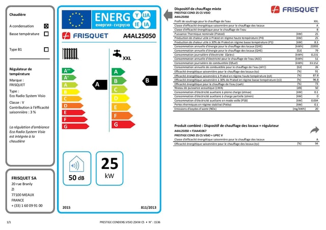Chaudière gaz condensation accumulée FRISQUET Prestige 32 kW