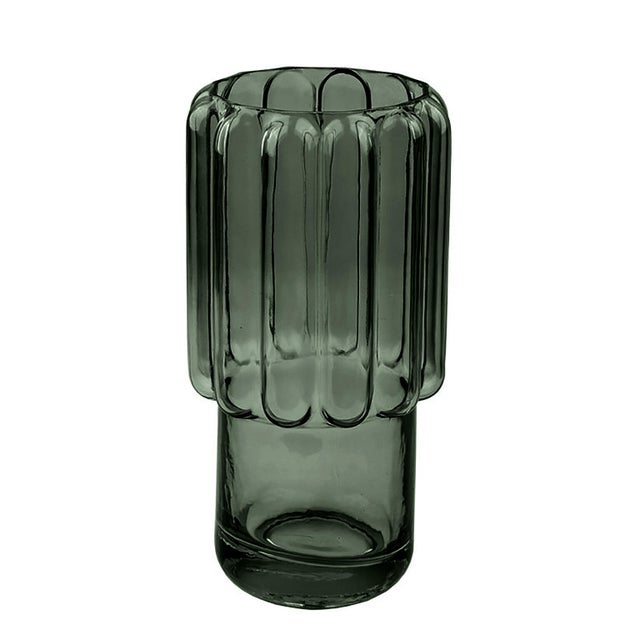 Vase décoratif verre Milena, vert l.12 x H.23 cm, Diam.12 cm