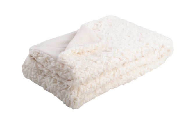 Plaid Mouton, blanc l.130 x L.160 cm