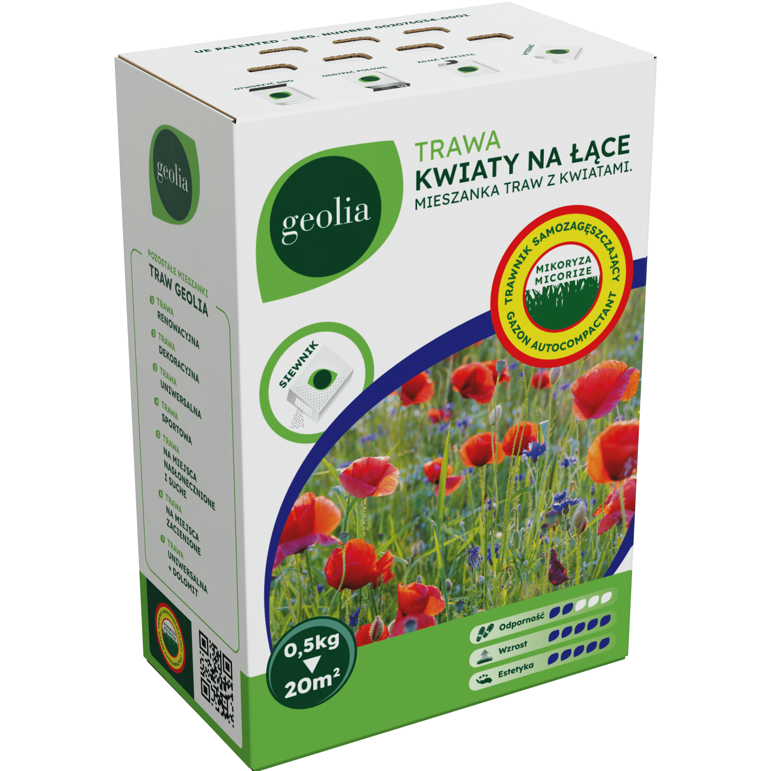 Nasiona trawy kwiaty na łące + mikoryza 0.5kg Geolia