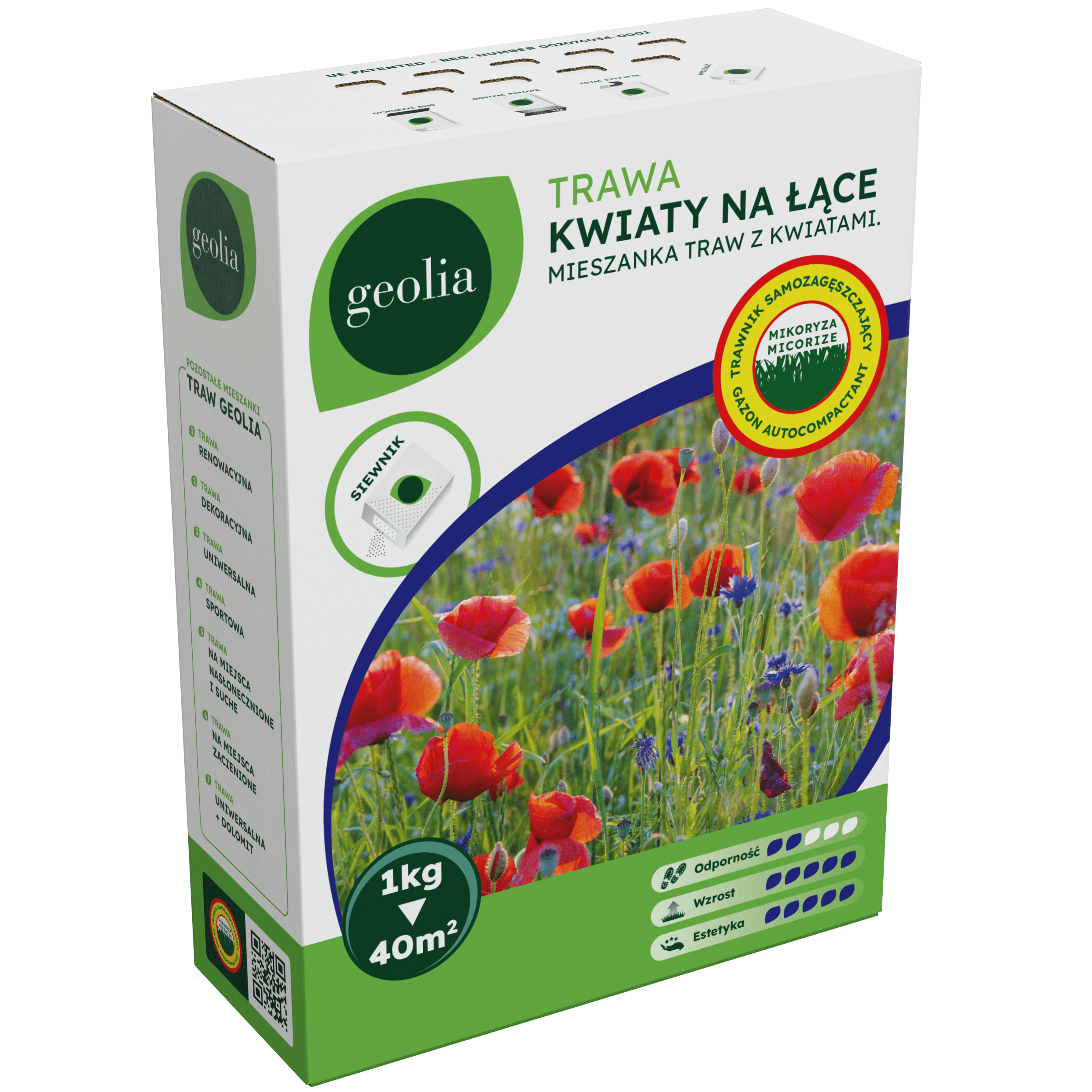 Nasiona trawy kwiaty na łące + mikoryza 1kg Geolia