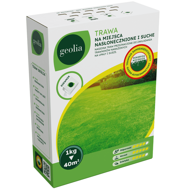 Nasiona trawy na miejsca nasłonecznione + mikoryza 1kg Geolia