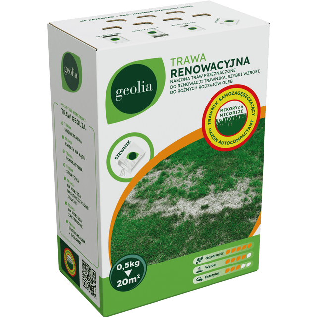 Nasiona trawy renowacyjnej + mikoryza 0.5kg Geolia