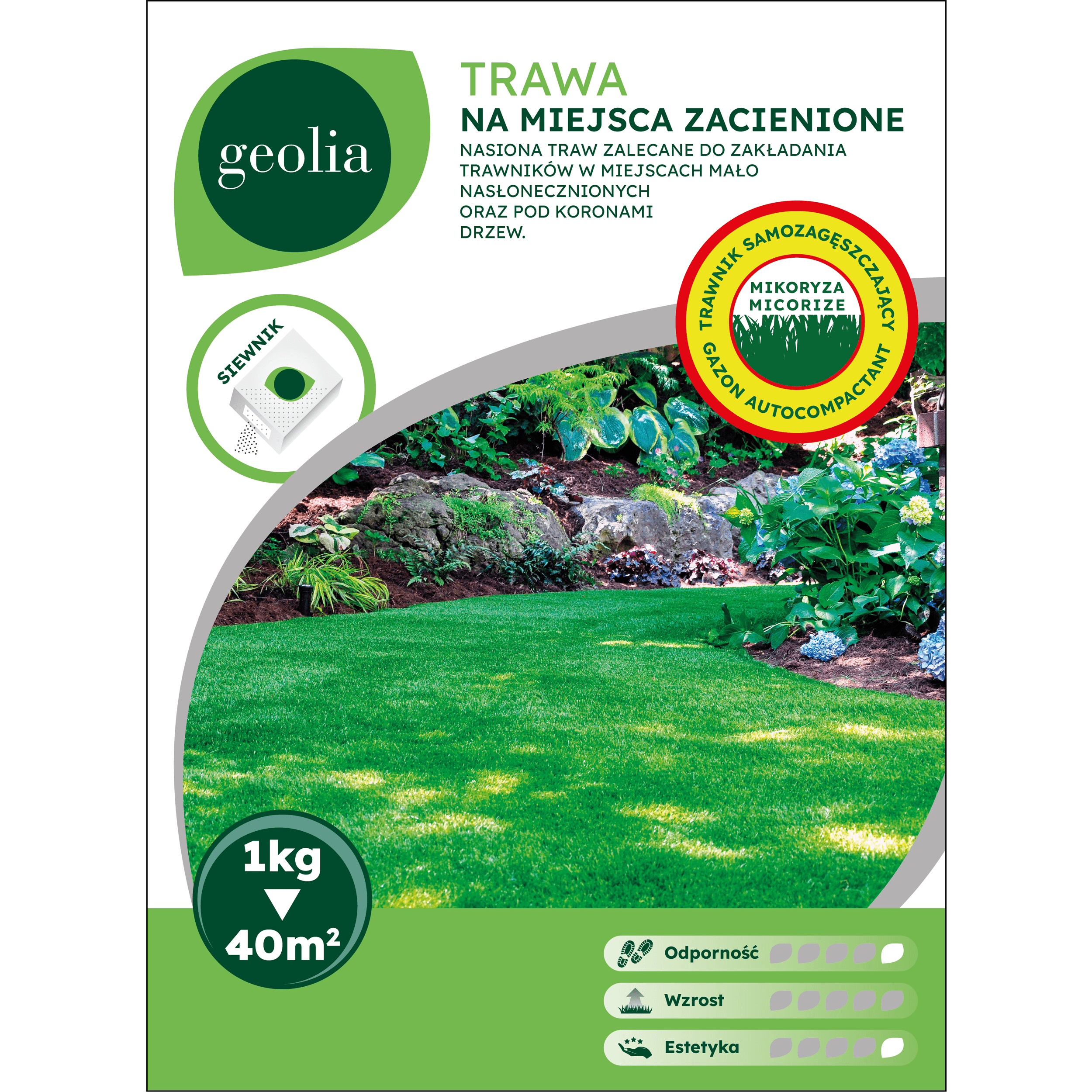 Nasiona trawy do miejsc zacienionych + mikoryza 1kg Geolia - 4