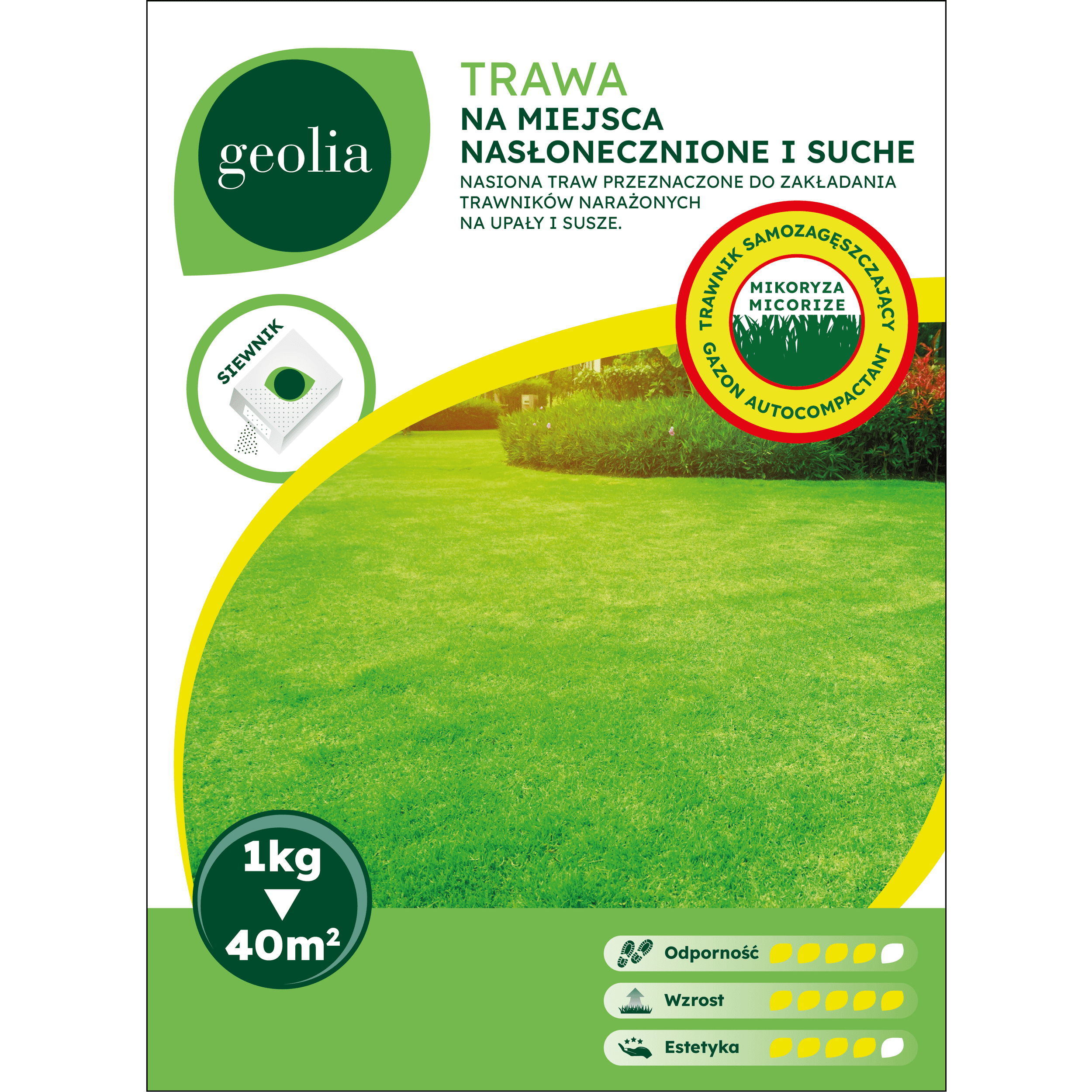 Nasiona trawy na miejsca nasłonecznione + mikoryza 1kg Geolia - 3